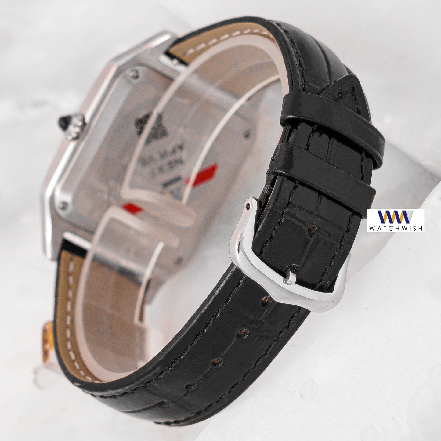 Latest Collection Silver Case With Dial & Black Leather Strap