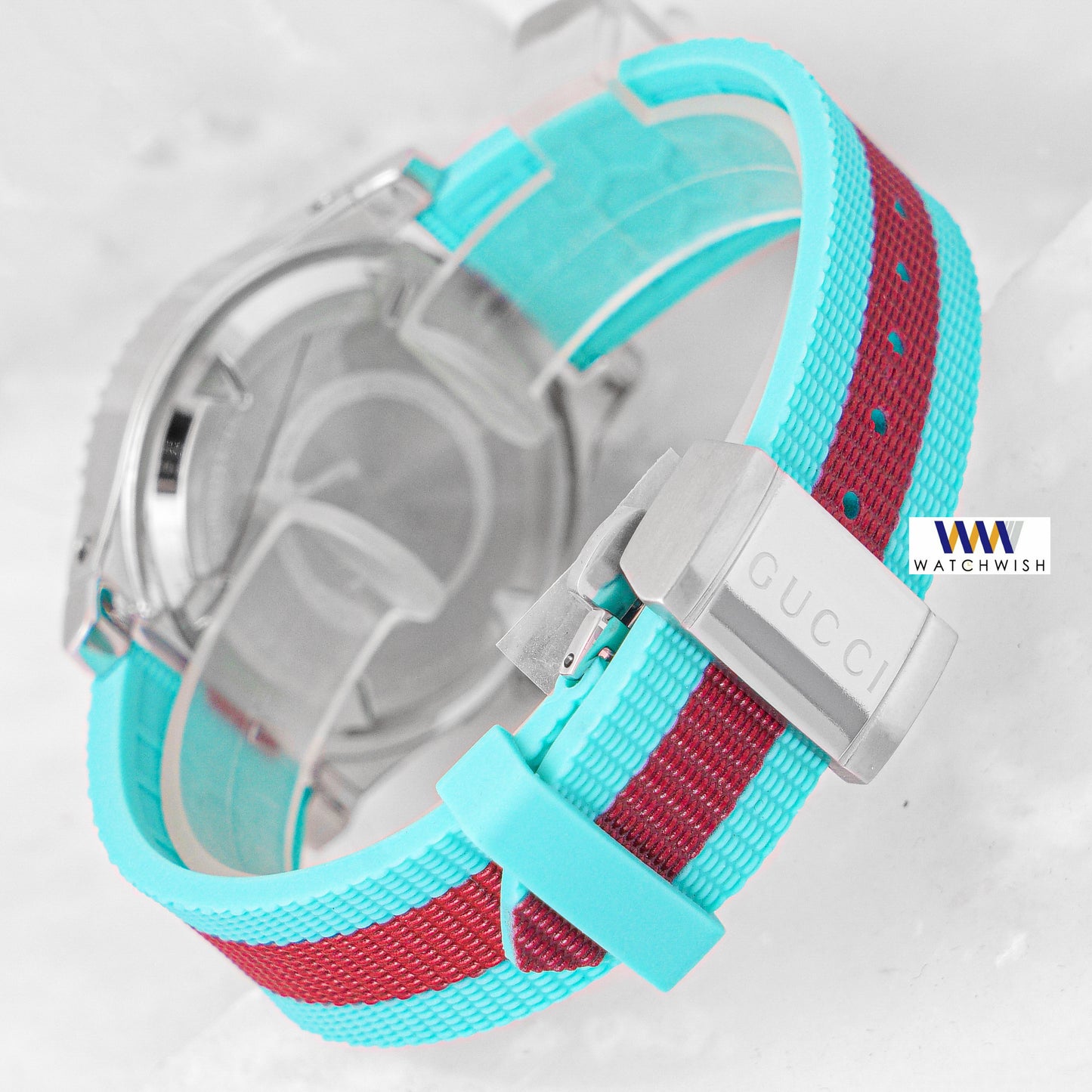 Latest Collection Silver Case With White Dial & Tiffany Blue Pvc Strap