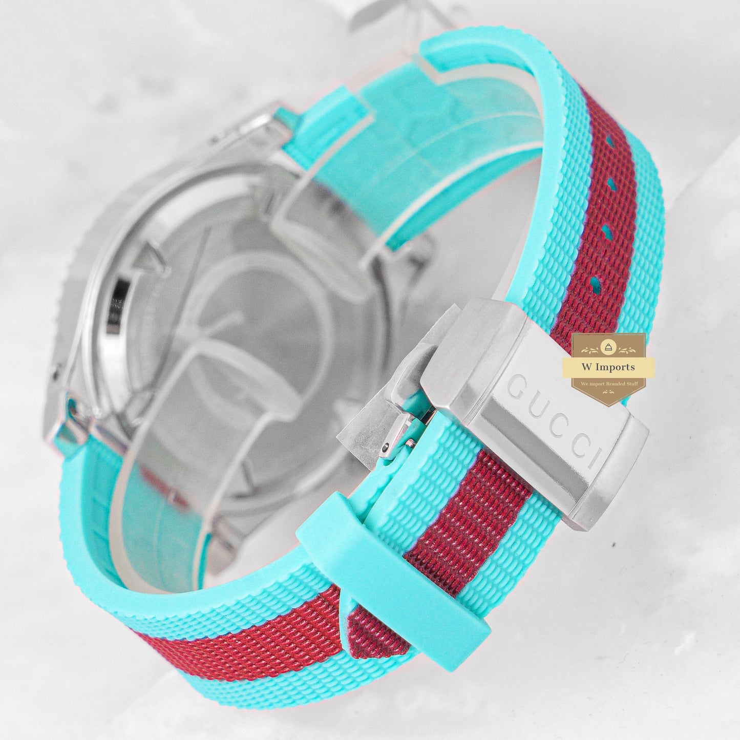 Latest Collection Silver Case With White Dial & Tiffany Blue Pvc Strap