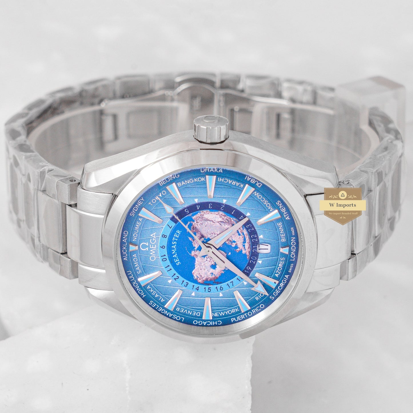 Latest Collection Silver With Blue Dial Chain Watch