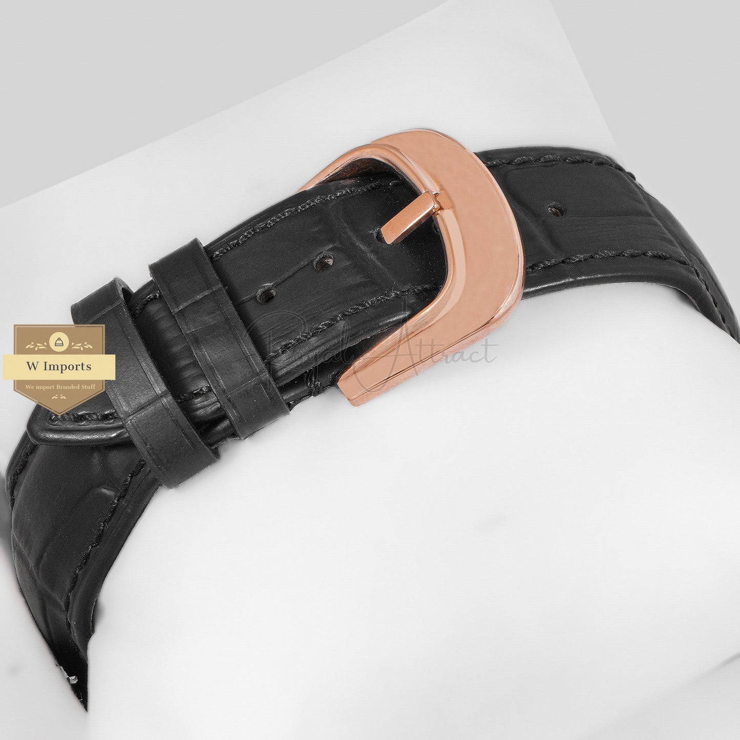 LATEST COLLECTION CRAZY ROSE GOLD CASE WITH WHITE DIAL AND LEATHER STRAP