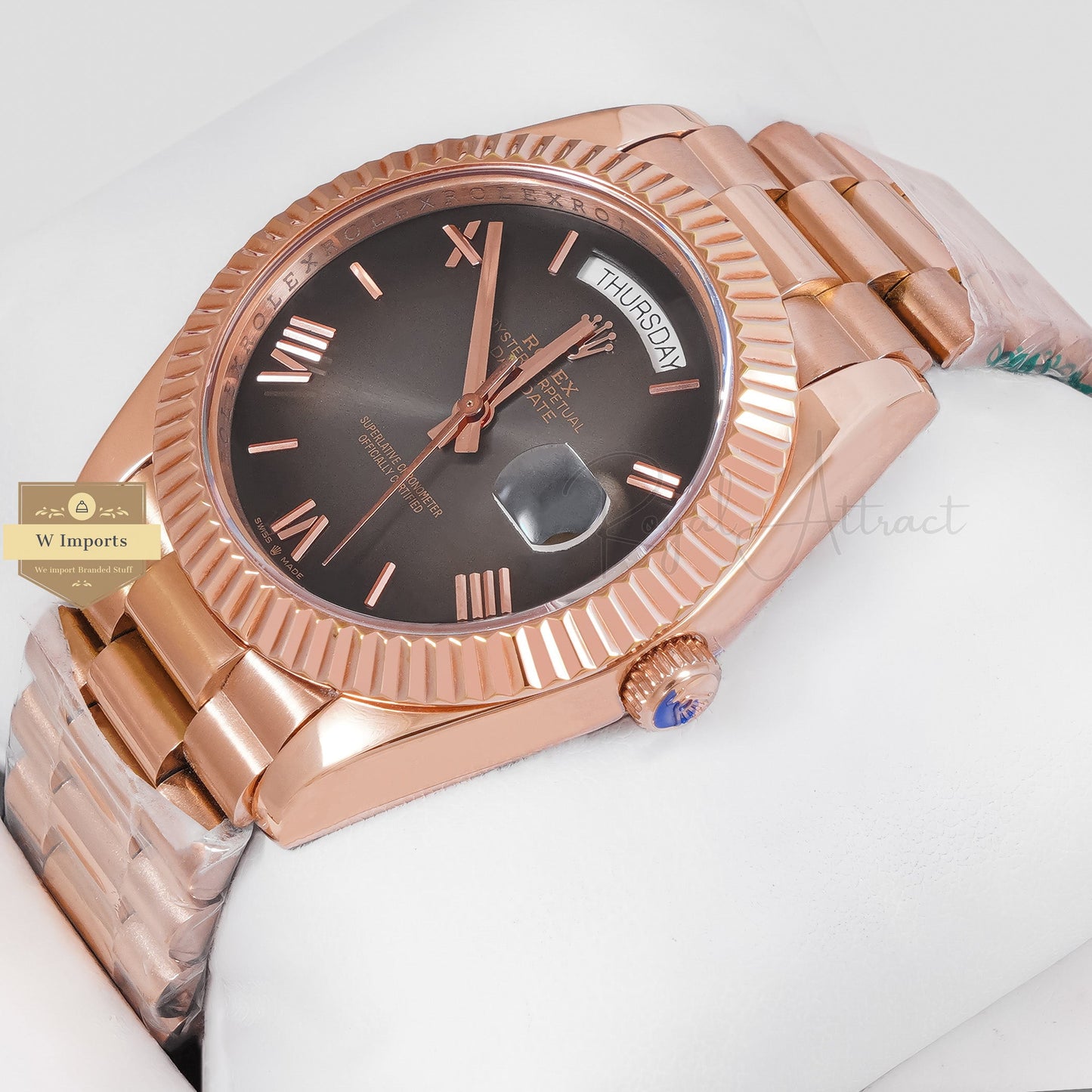 New Arrival 40mm Rose Gold With Gray Dial Roman Numeral & Fluted Bezel Zr Factory Grade