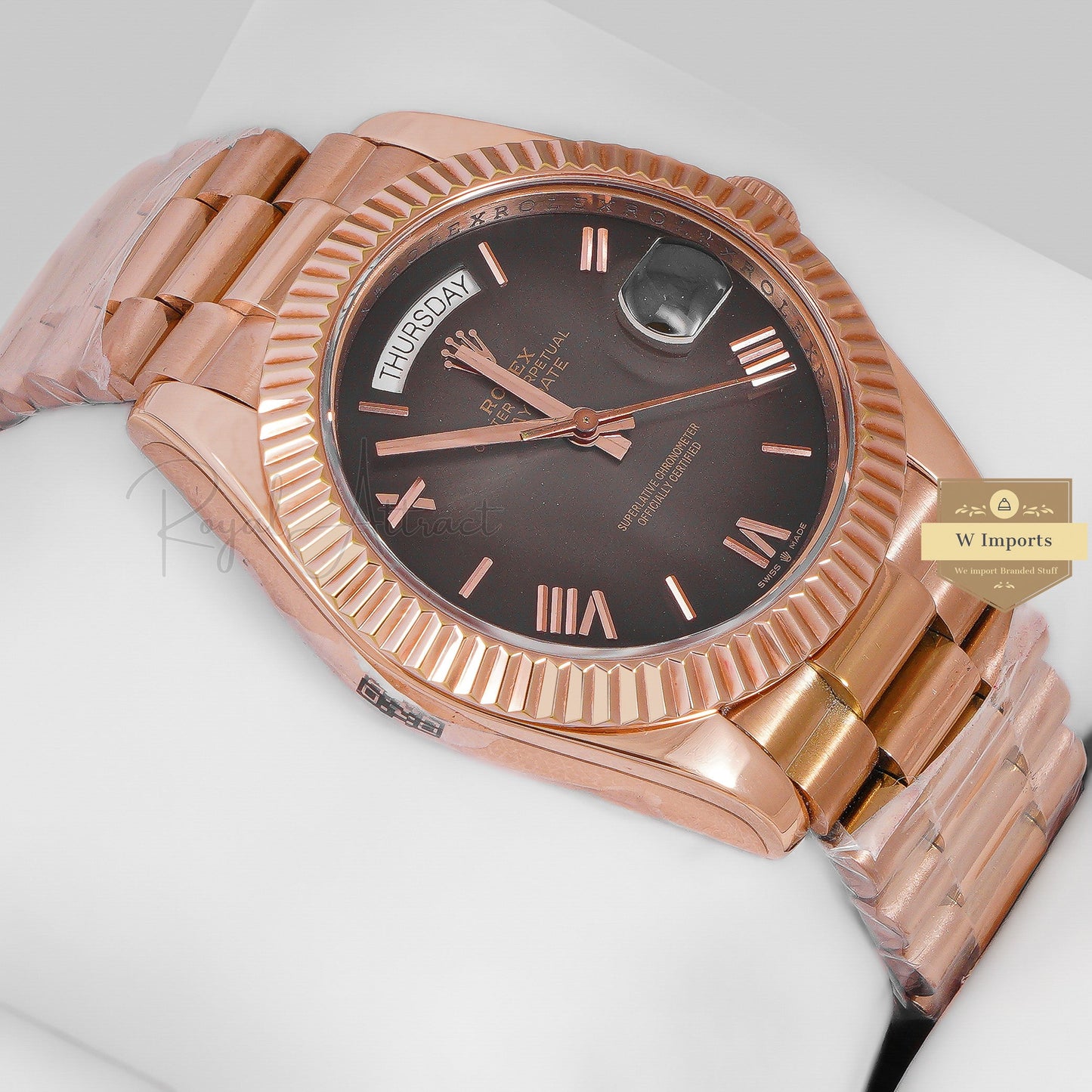 New Arrival 40mm Rose Gold With Gray Dial Roman Numeral & Fluted Bezel Zr Factory Grade