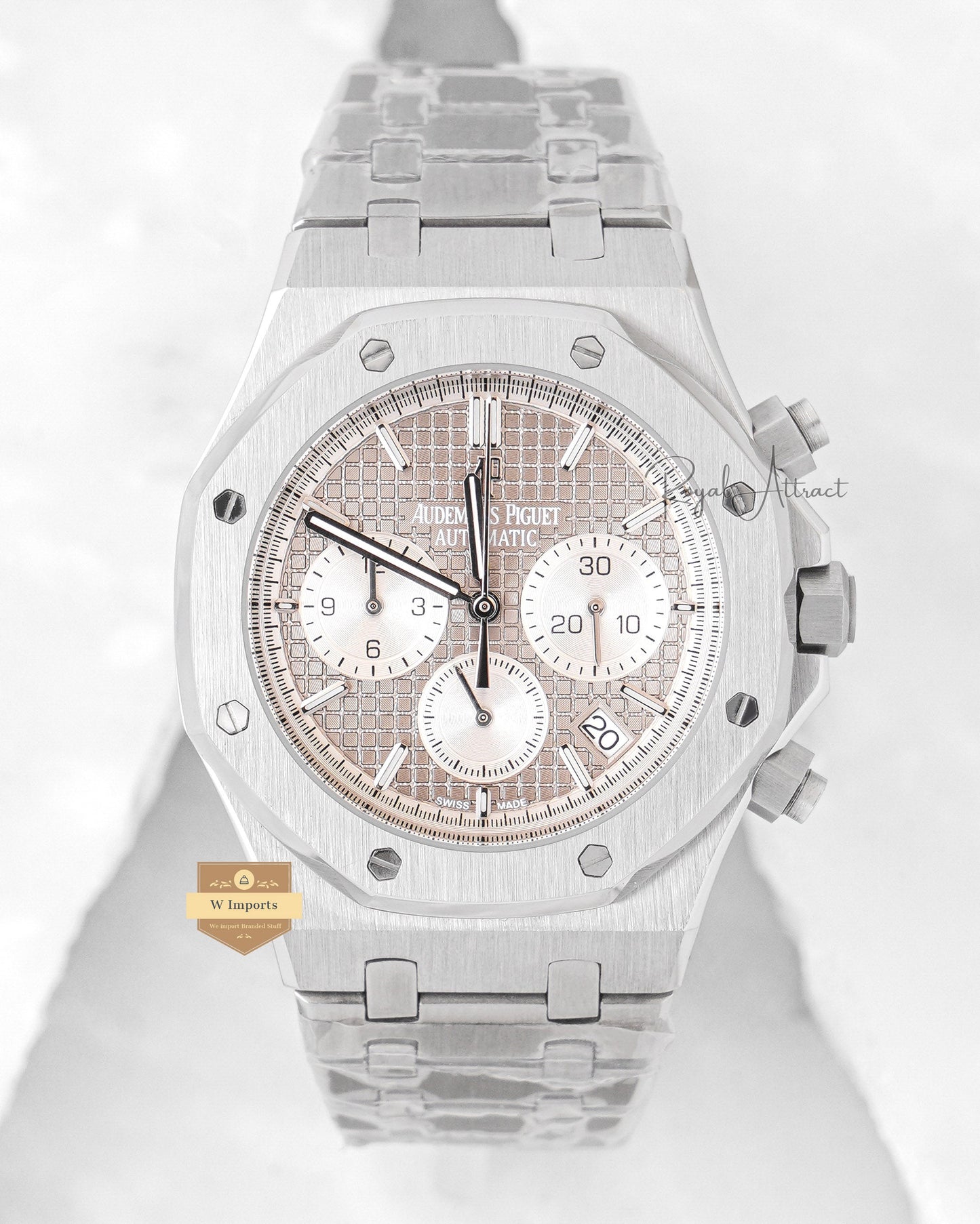 Latest Collection Chronograph All Silver With Dial Chain Watch