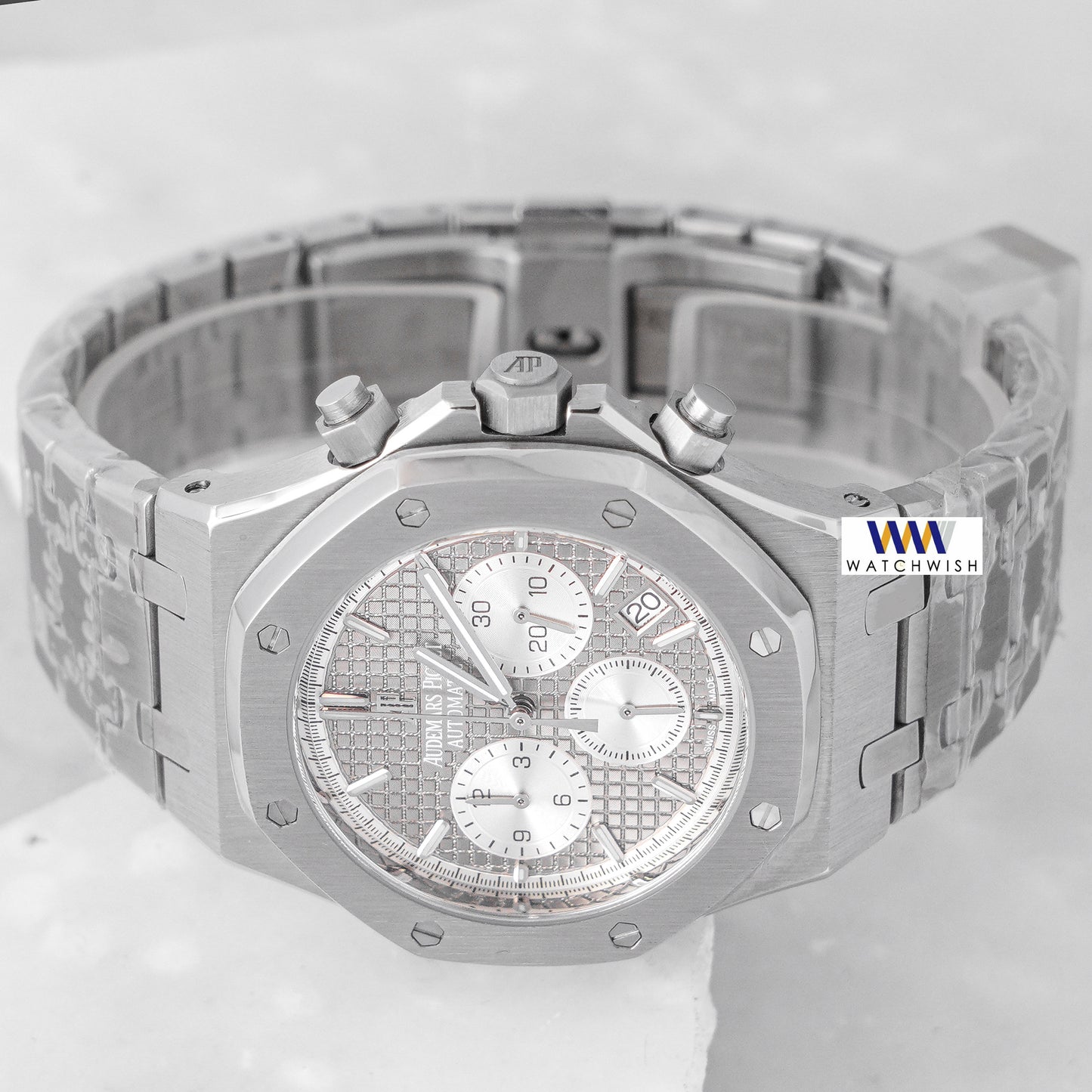 Latest Collection Chronograph All Silver With Dial Chain Watch