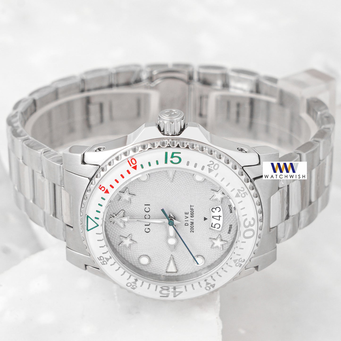 Latest Collection Silver With White Dial Chain Watch