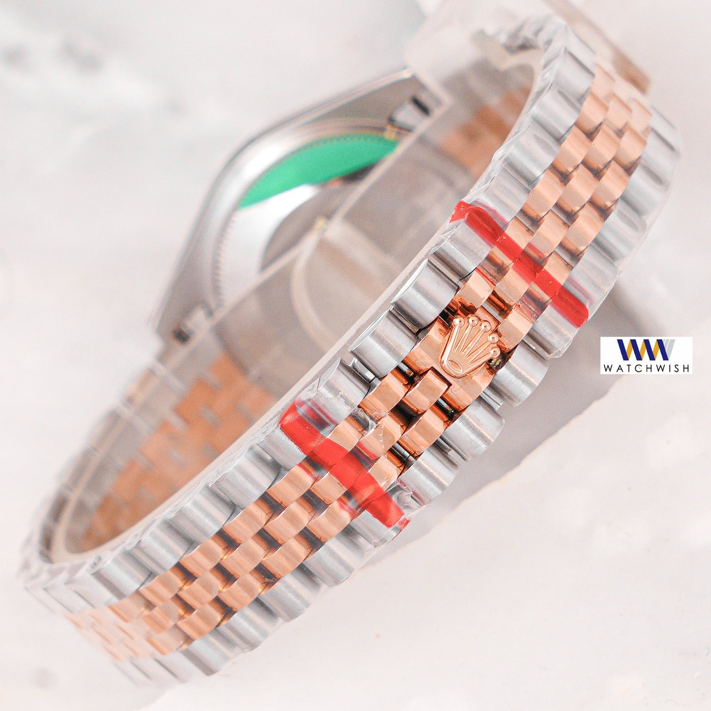 Latest Ladies Collection 31 Two Tone Rose Gold With Gray Dial Fluted Bezel & Stone Index Automatic Watch Ew Factory