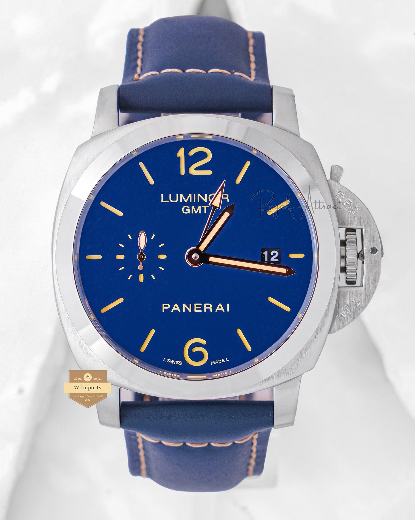 Latest Collection Silver Case With Blue Dial & Leather Strap