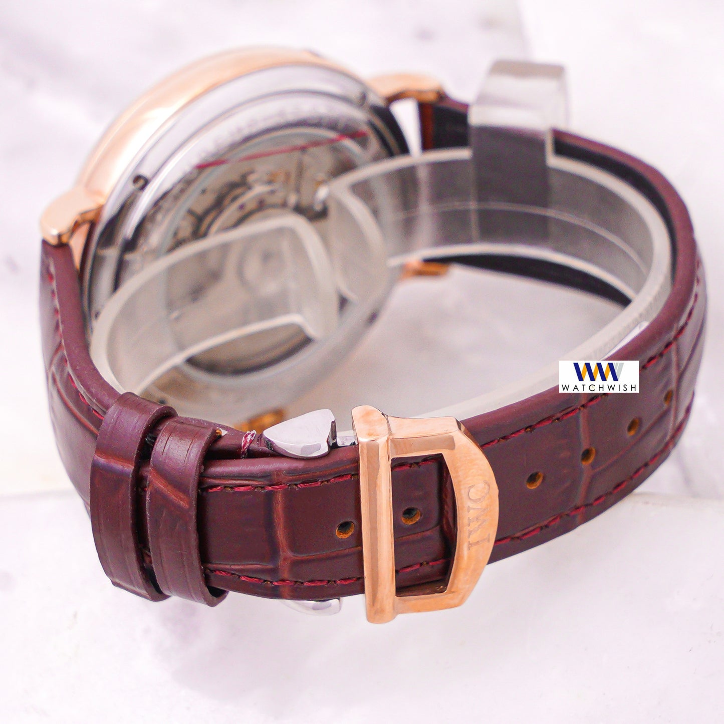Latest Collection Chronograph Rose Gold Case With White Dial & Brown Leather Strap