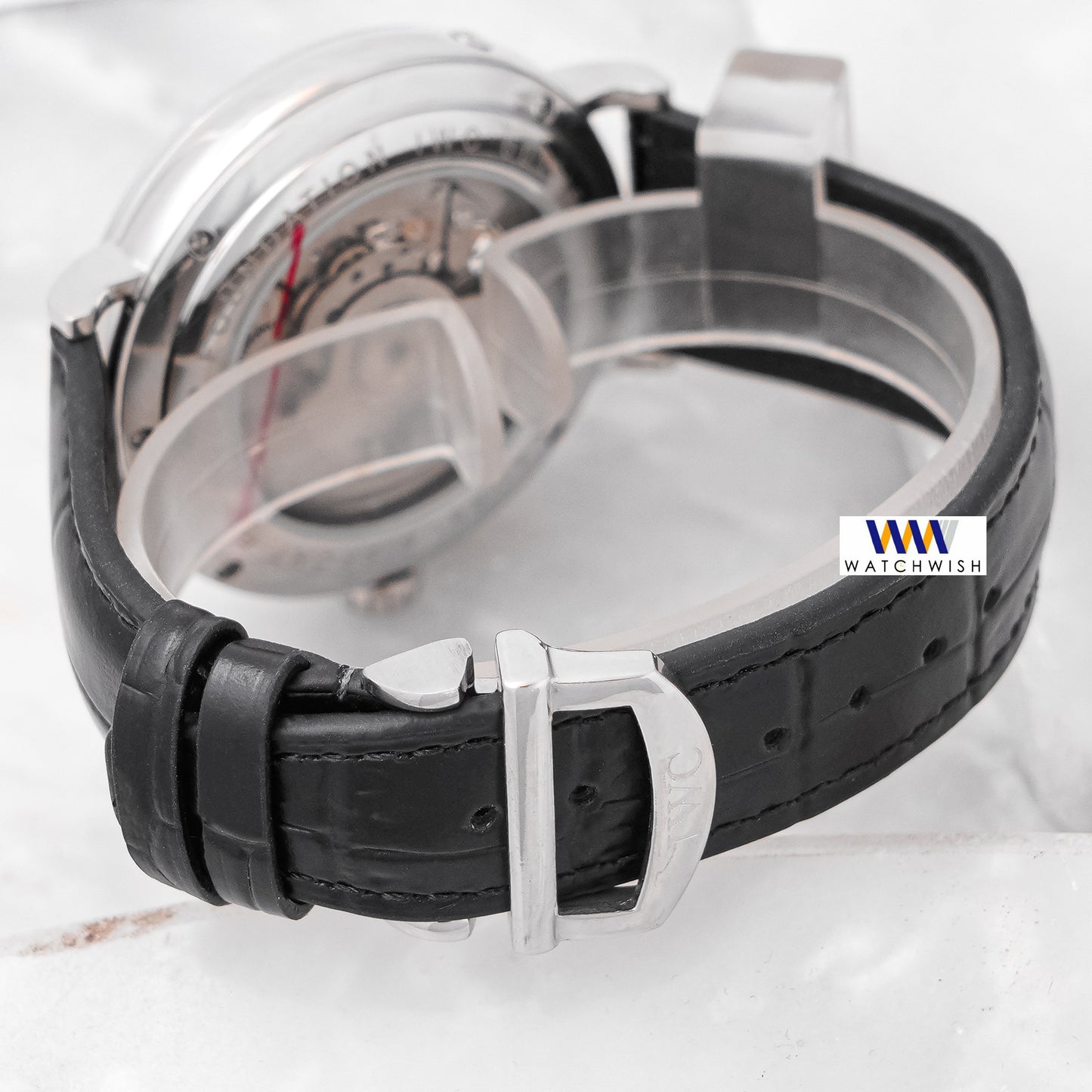 Latest Collection Chronograph Silver Case With White Dial & Black Leather Strap