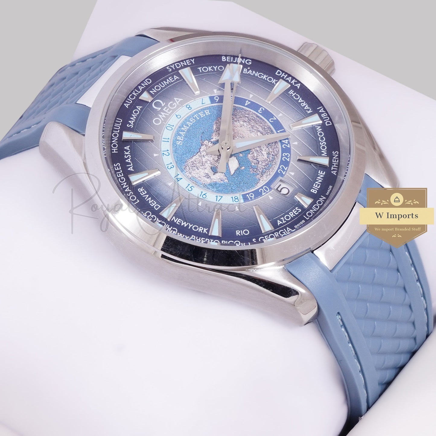 LATEST COLLECTION SILVER CASE WITH BLUE DIAL & RUBBER STRAP
