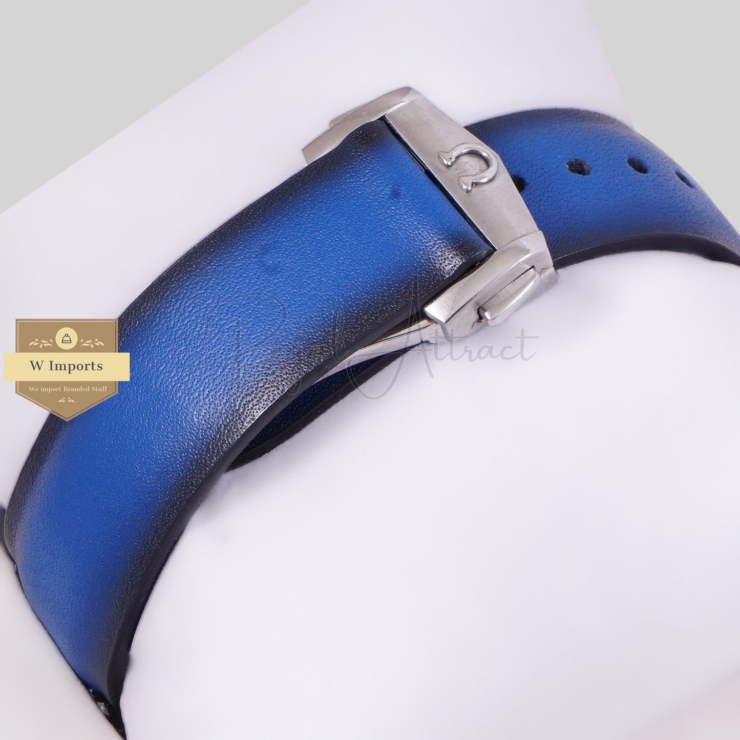 LATEST COLLECTION CHRONOGRAPH SILVER CASE WITH BLUE DIAL AND LEATHER STRAP WATCH