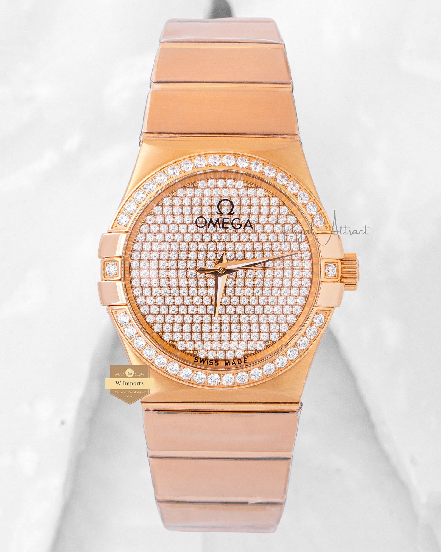 Latest Collection Yellow Gold With Stone Dial And Bezel Chain Watch