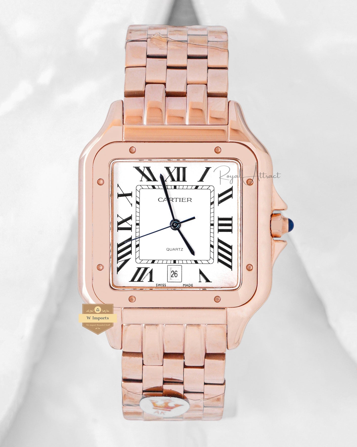 Latest Collection Rose Gold With White Dial Watch