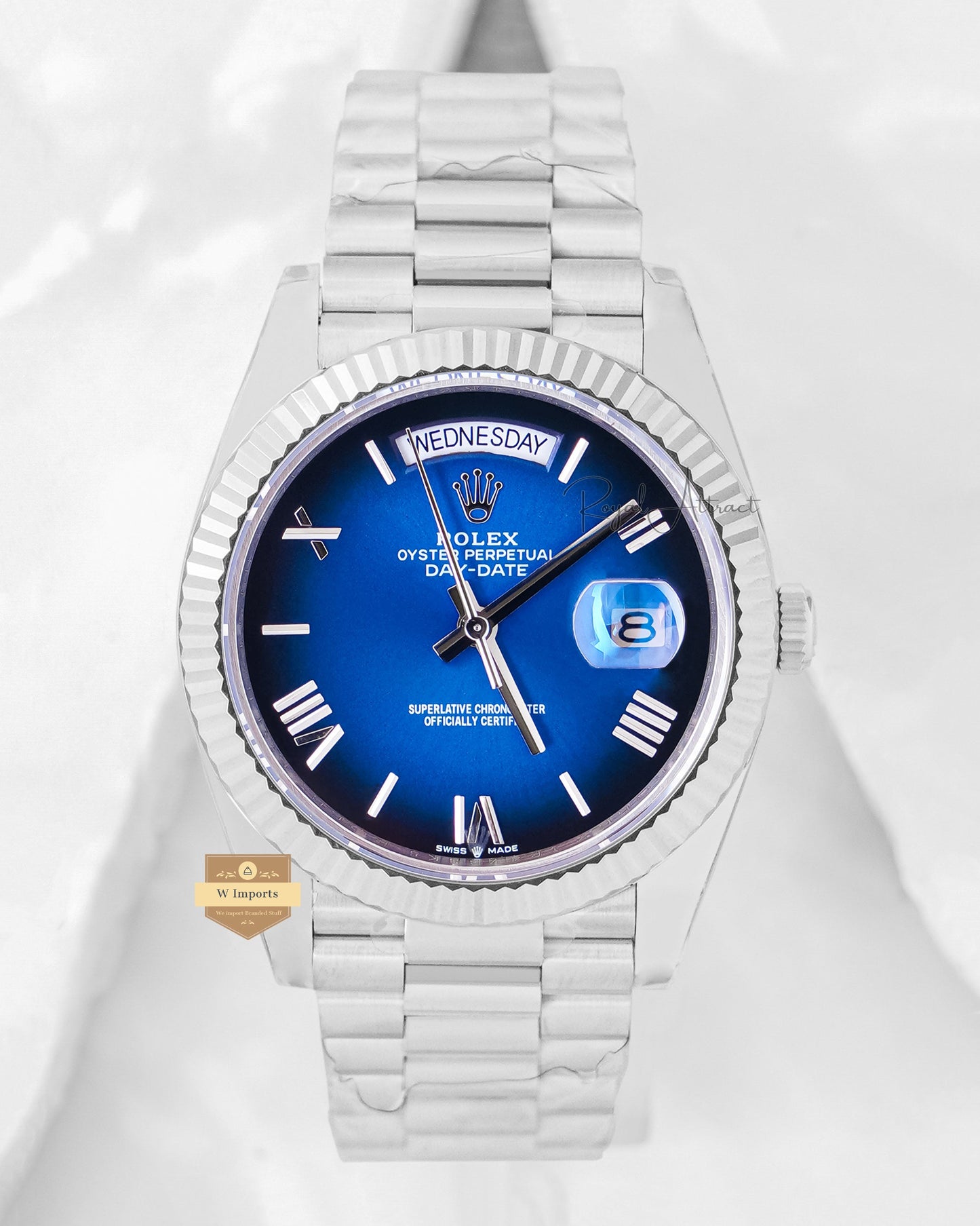 Latest Collection 40mm Silver With Smoke Blue Dial Automatic Watch YN Factory