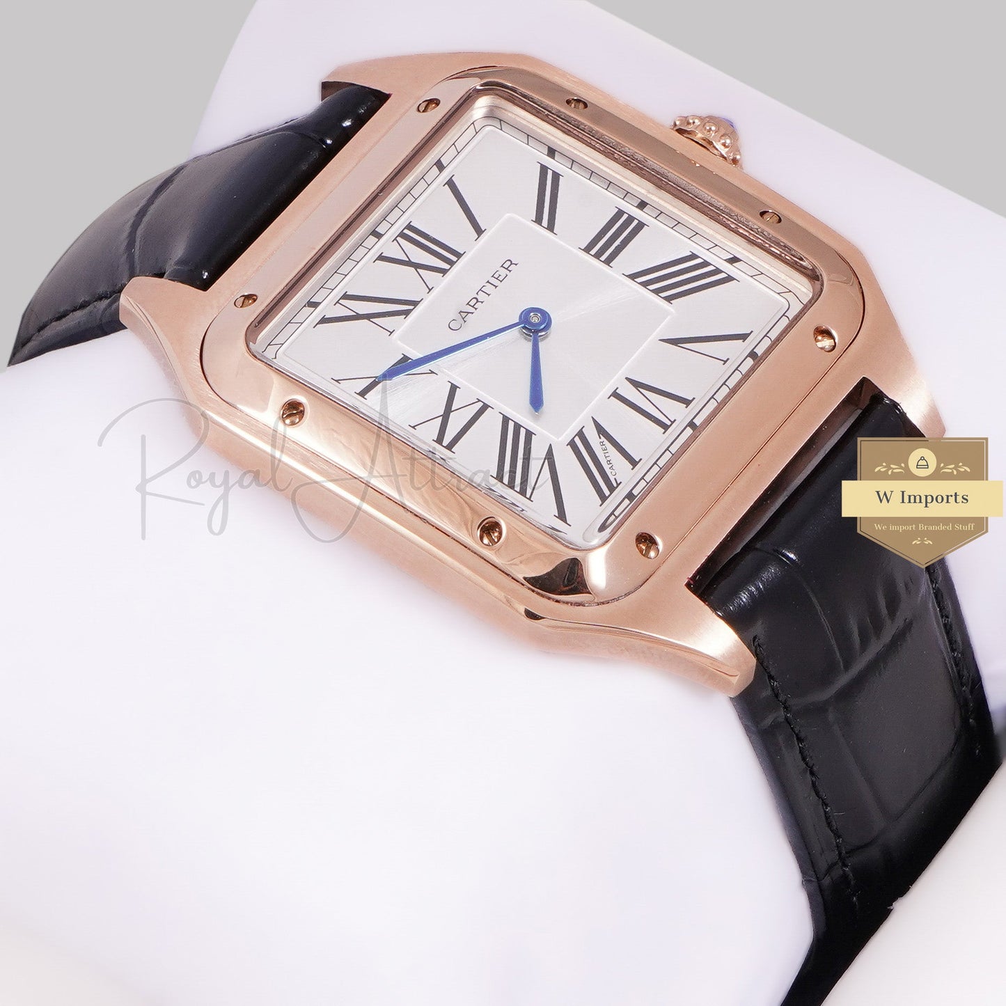 Latest Collection Rose Gold Case With Silver Dial & Leather Strap