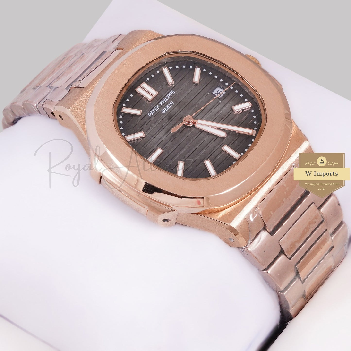 LATEST COLLECTION ROSE GOLD WITH CHARCOAL GRAY DIAL AUTOMATIC WATCH
