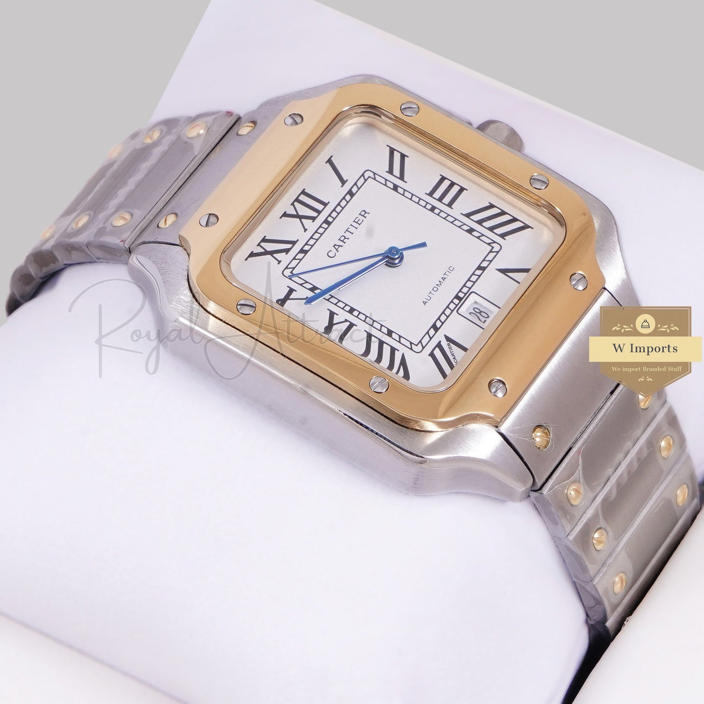 LATEST COLLECTION TWO TONE YELLOW GOLD WITH WHITE DIAL AUTOMATIC WATCH