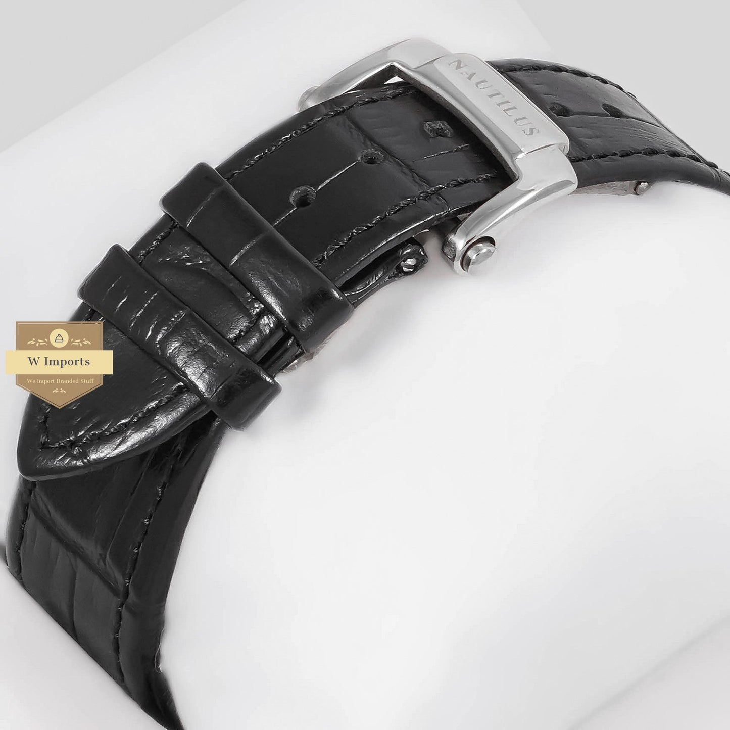 LATEST COLLECTION CHRONOGRAPH SILVER CASE WITH BLACK DIAL & LEATHER STRAP