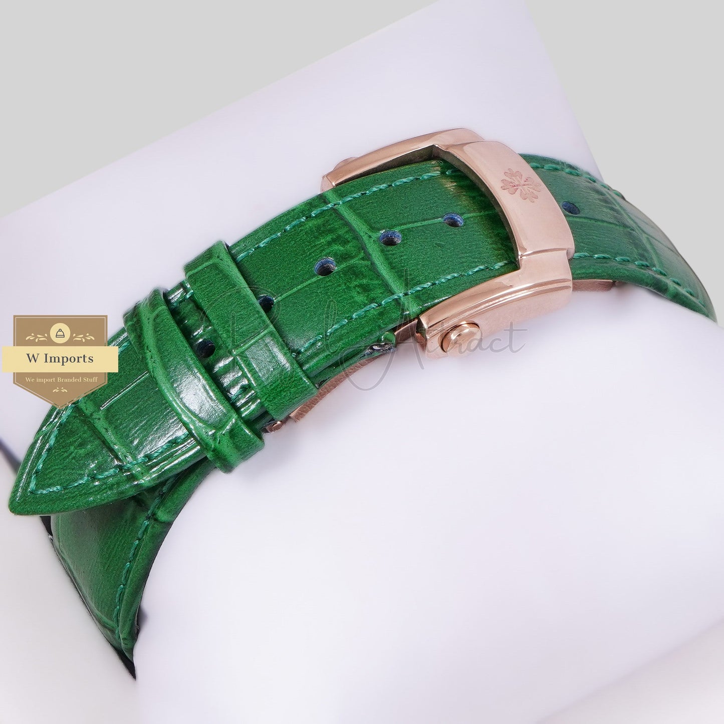 LATEST COLLECTION MOON PHASE CHRONOGRAPH ROSE GOLD CASE WITH GREEN DIAL STRAP WATCH