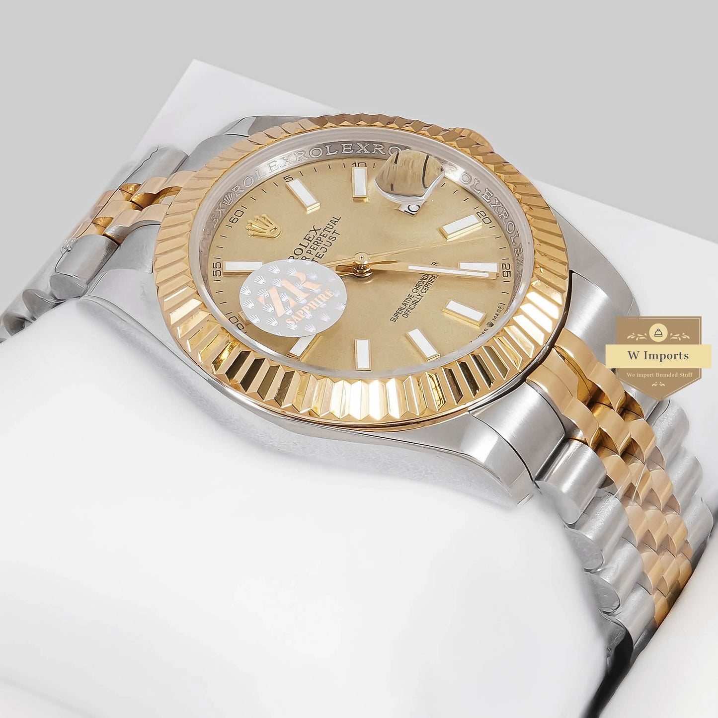 LATEST COLLECTION 41 TWO TONE YELLOW GOLD WITH DIAL FLUTED BEZEL AUTOMATIC WATCH ZR FACTORY