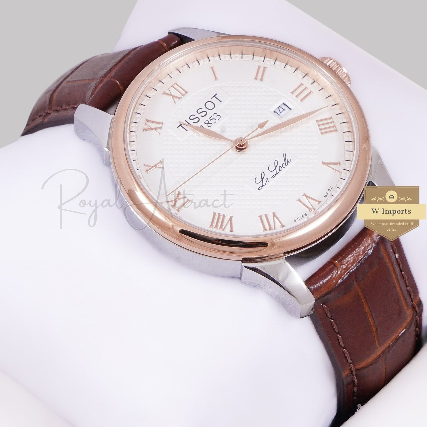 Latest Collection Silver Case With White Dial & Roman Index With Brown Leather Strap