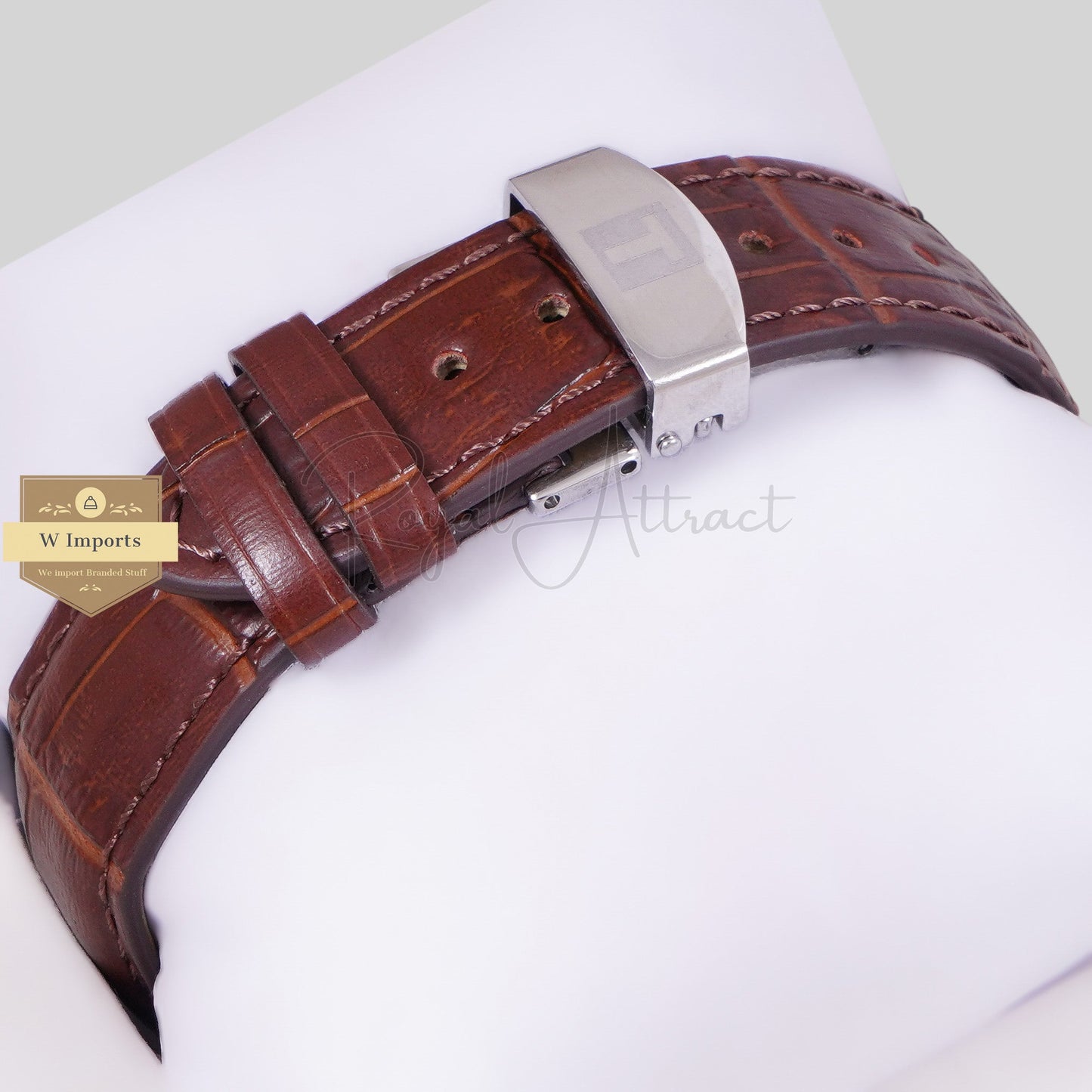 Latest Collection Silver Case With White Dial & Roman Index With Brown Leather Strap