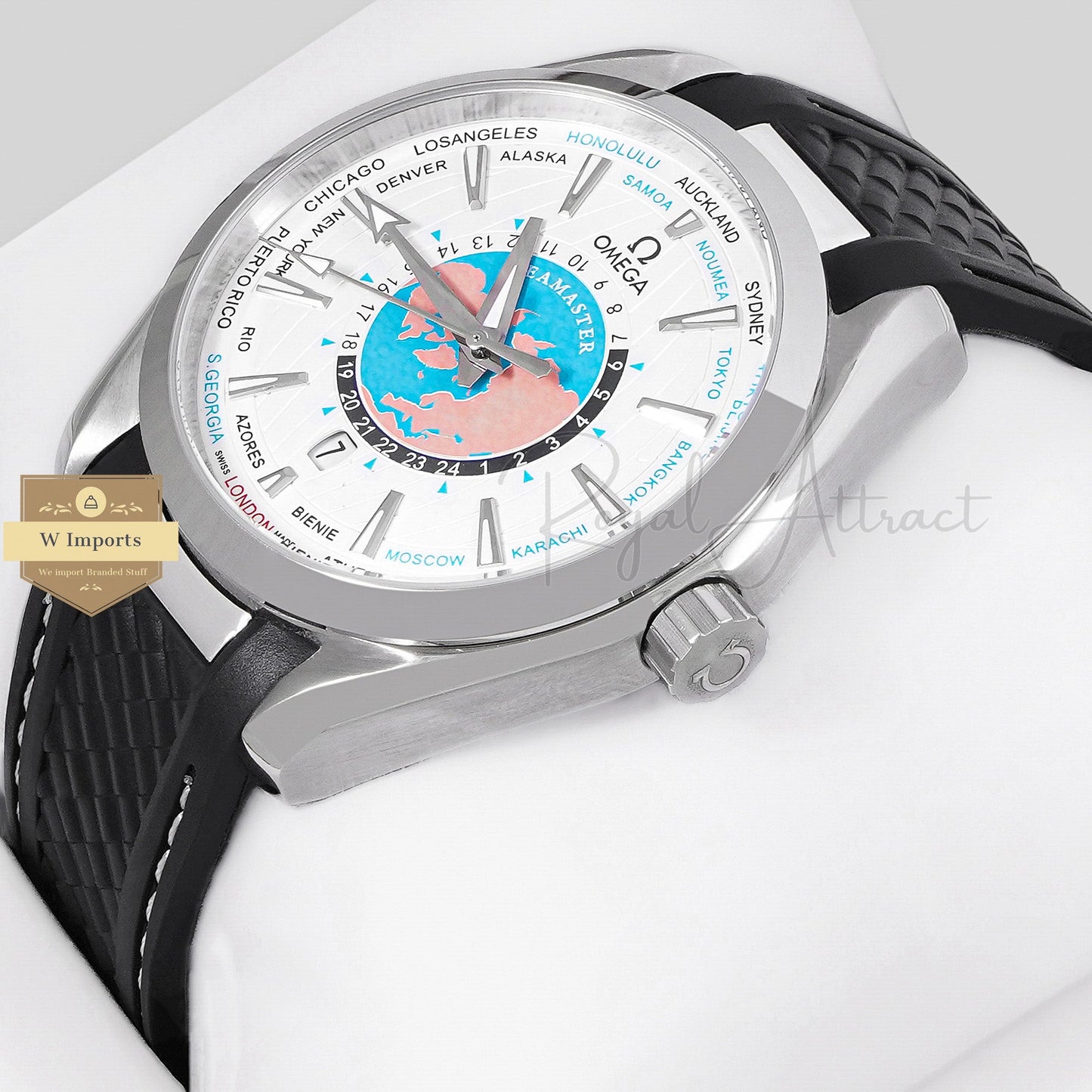 LATEST COLLECTION SILVER CASE WITH WHITE DIAL & BLACK RUBBER STRAP