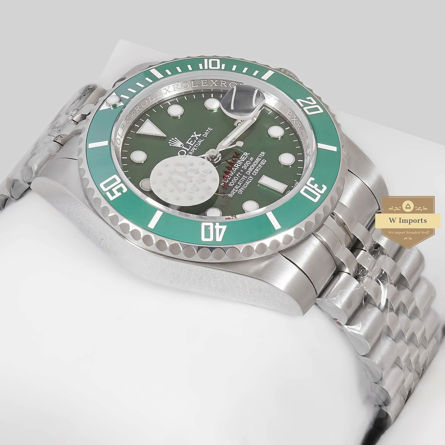 LATEST COLLECTION 40 SILVER WITH GREEN DIAL & BEZEL AUTOMATIC WATCH ZR FACTORY