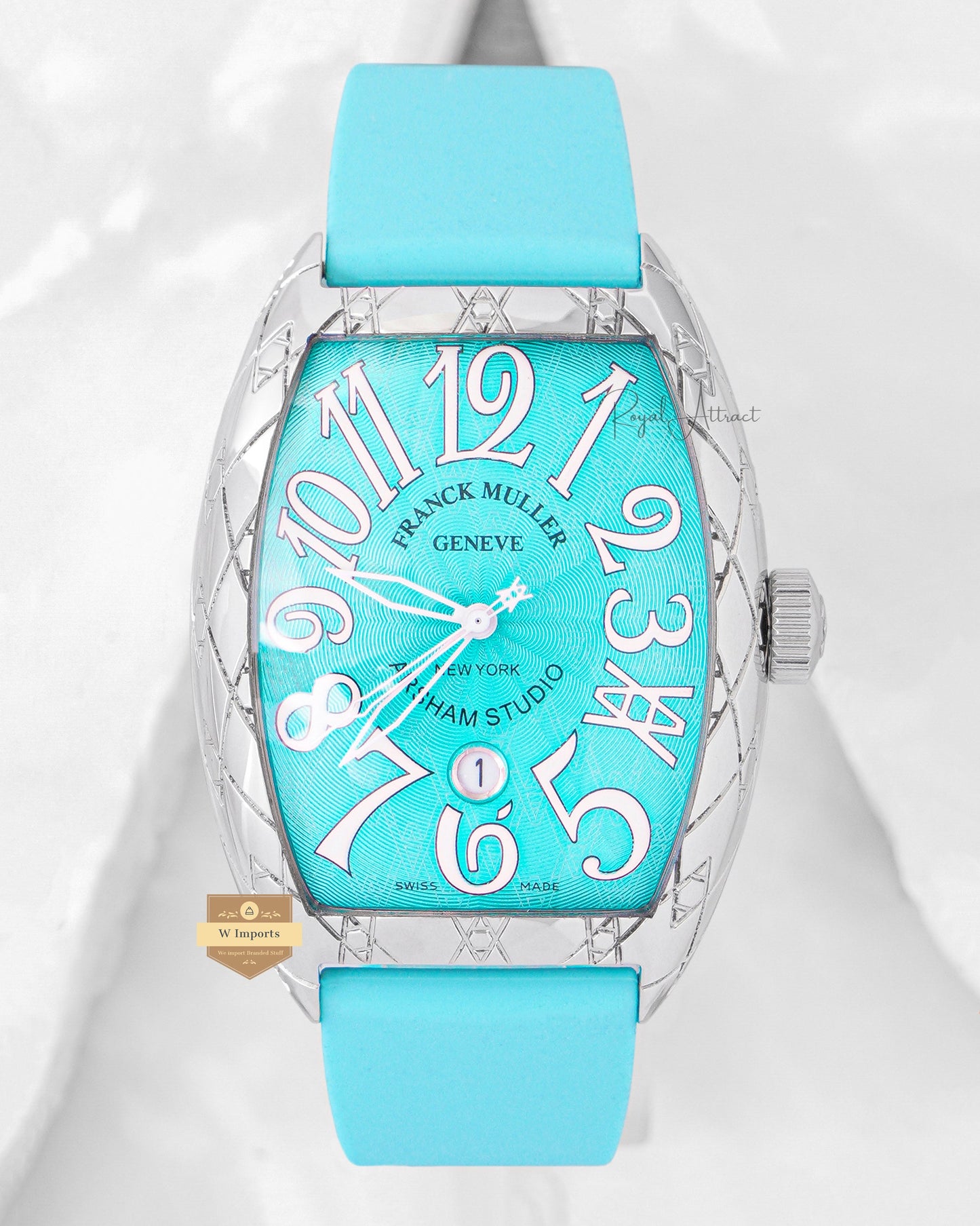LATEST COLLECTION SILVER CASE WITH TIFFANY DIAL AND PVC STRAP