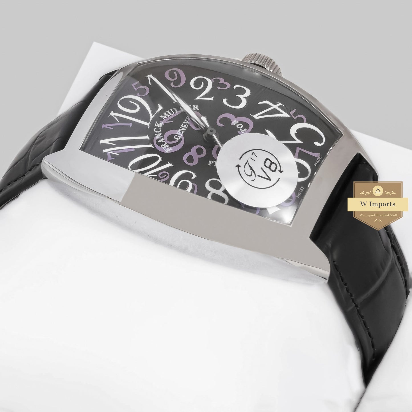 LATEST COLLECTION SILVER CASE WITH BLACK DIAL AND LEATHER STRAP
