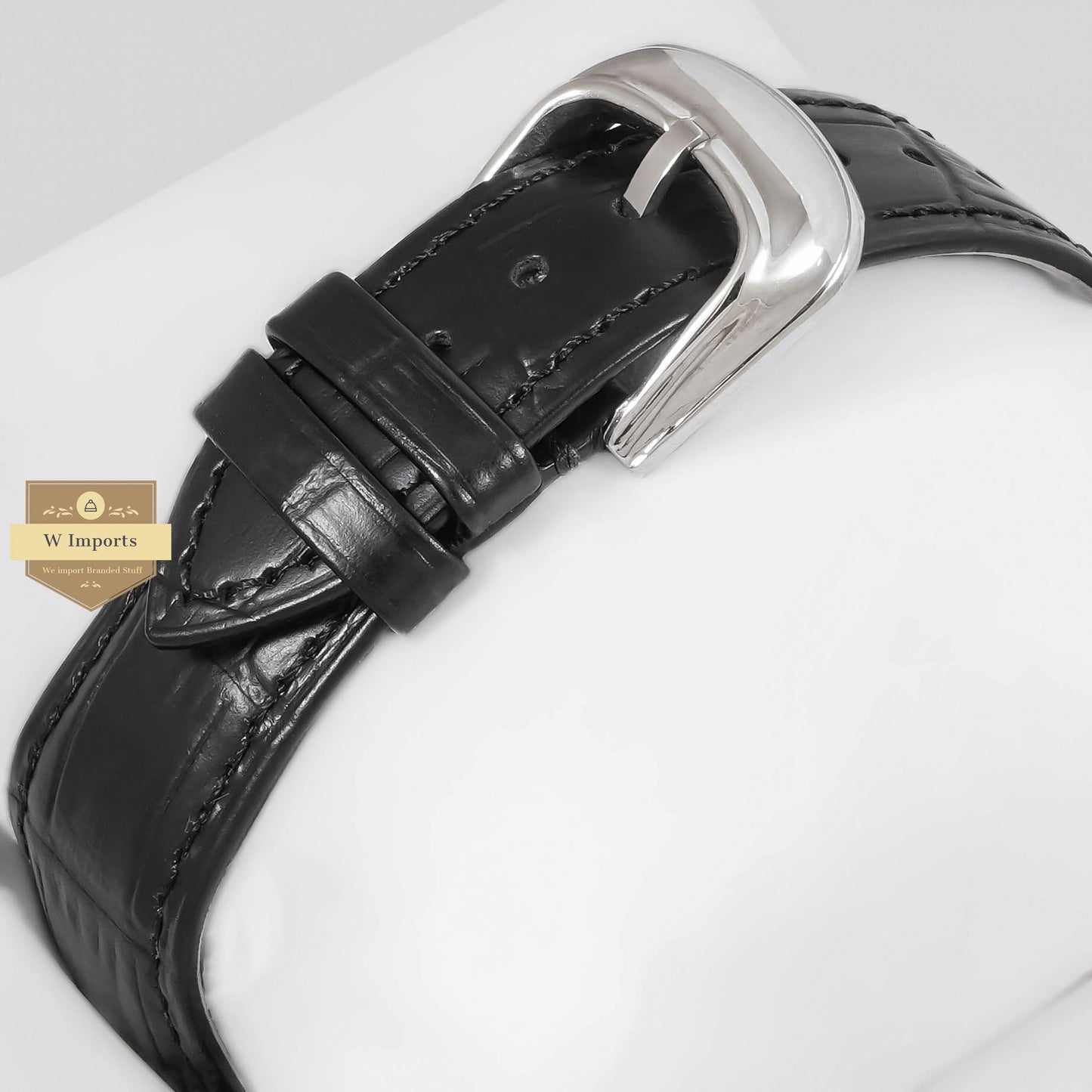 LATEST COLLECTION SILVER CASE WITH BLACK DIAL AND LEATHER STRAP