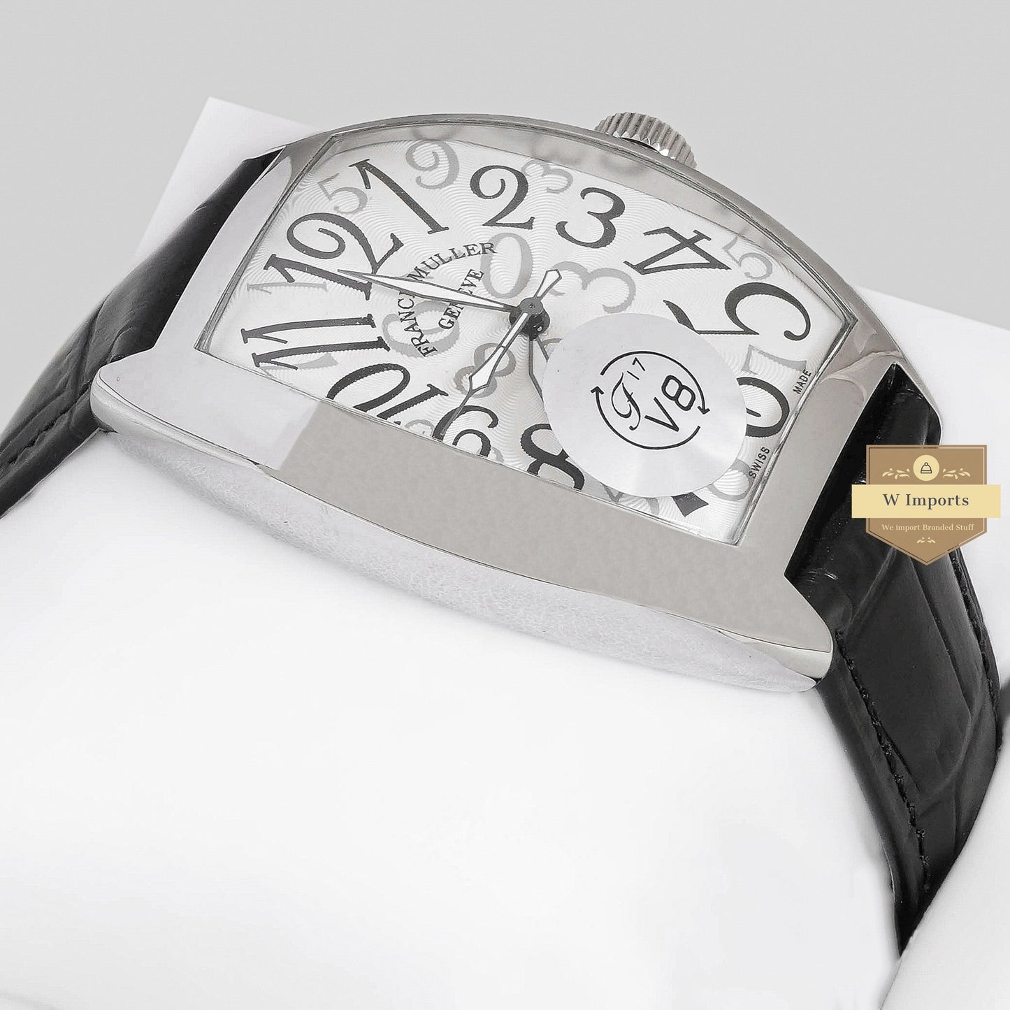 LATEST COLLECTION SILVER CASE WITH WHITE DIAL AND BLACK LEATHER STRAP
