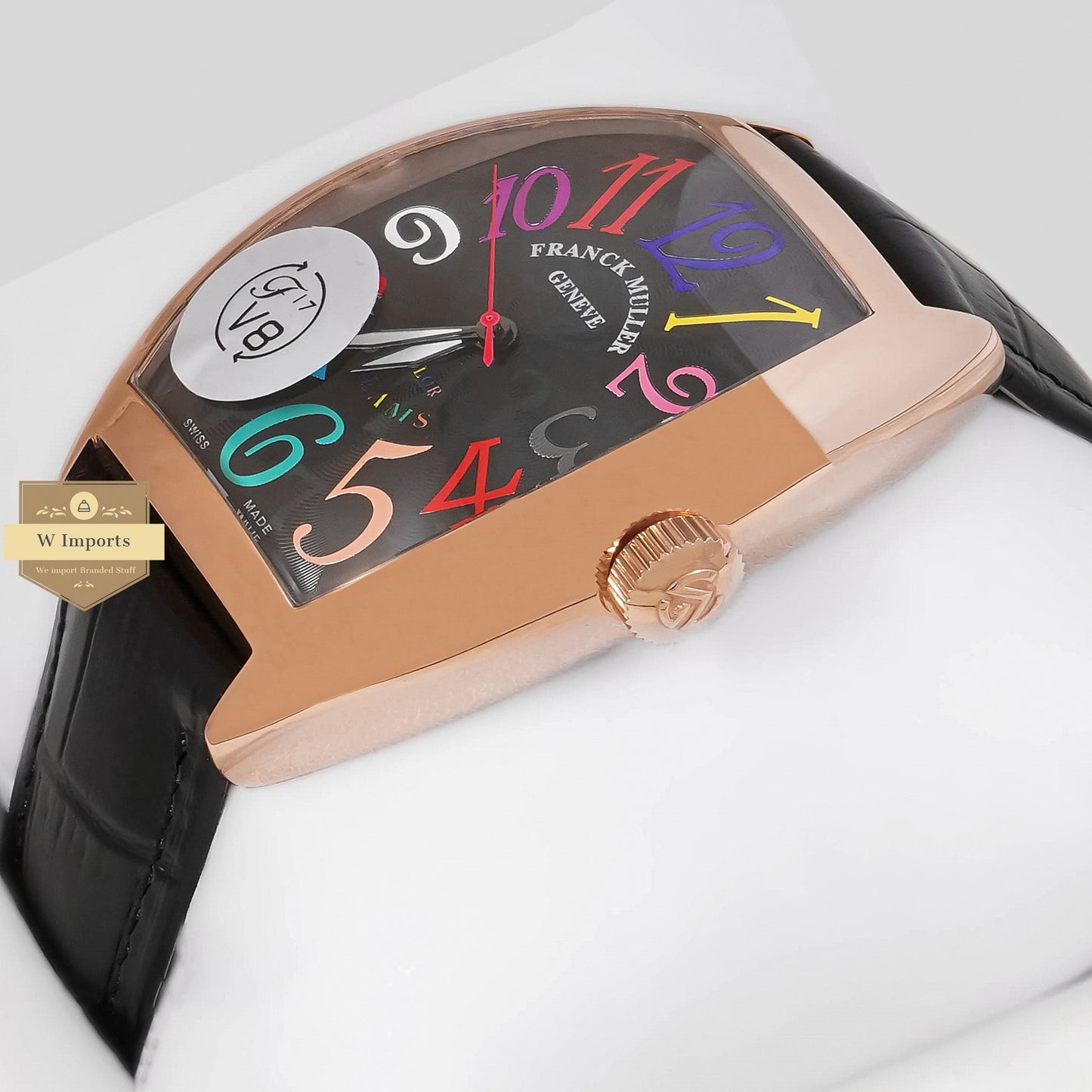 LATEST COLLECTION ROSE GOLD CASE WITH BLACK DIAL AND LEATHER STRAP