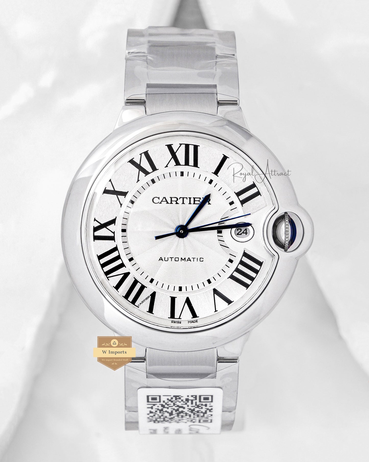 Premium Ballon bleu de Silver With White Dial Automatic Watch