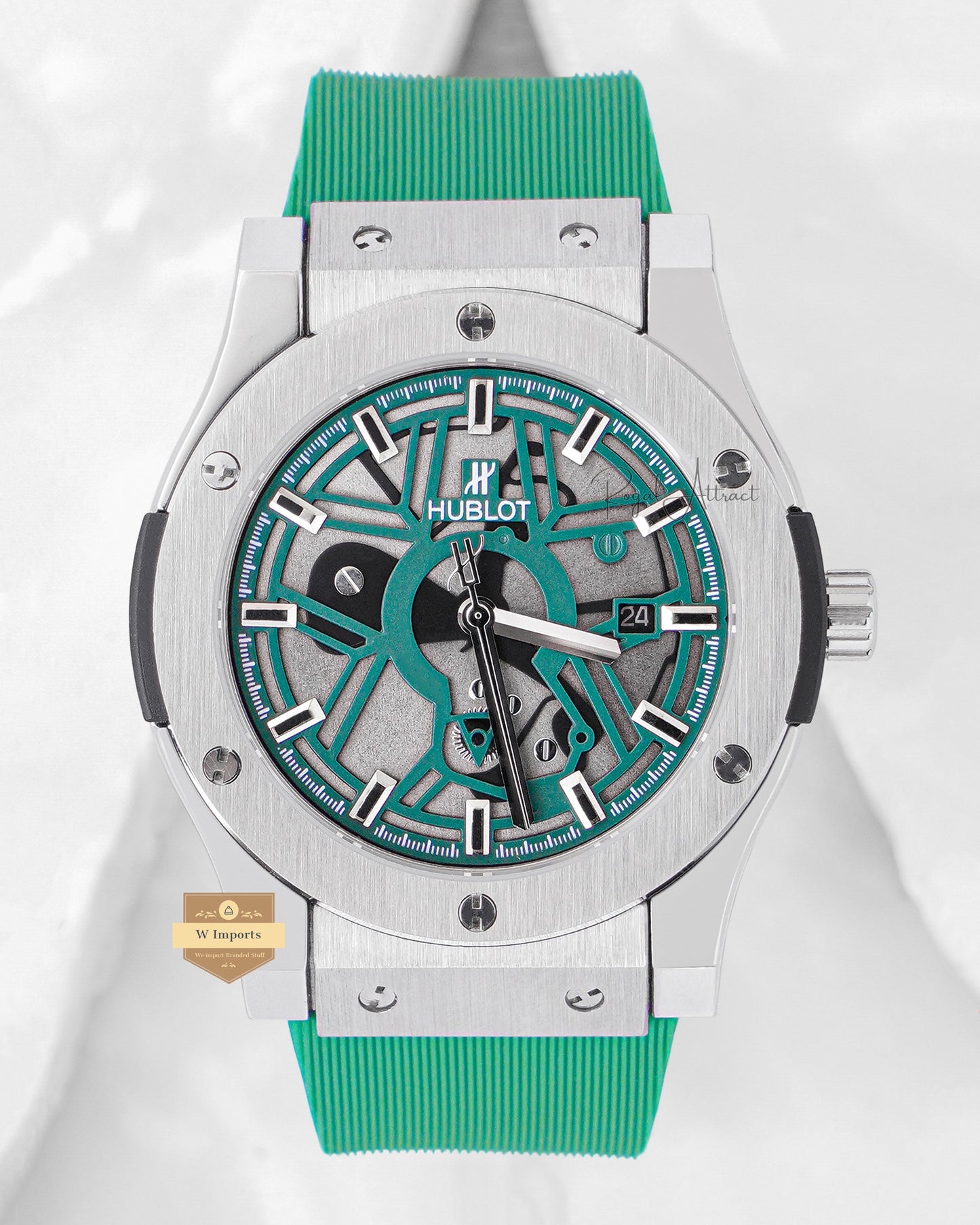 Latest Collection Silver Case With Skeleton Dial Automatic watch
