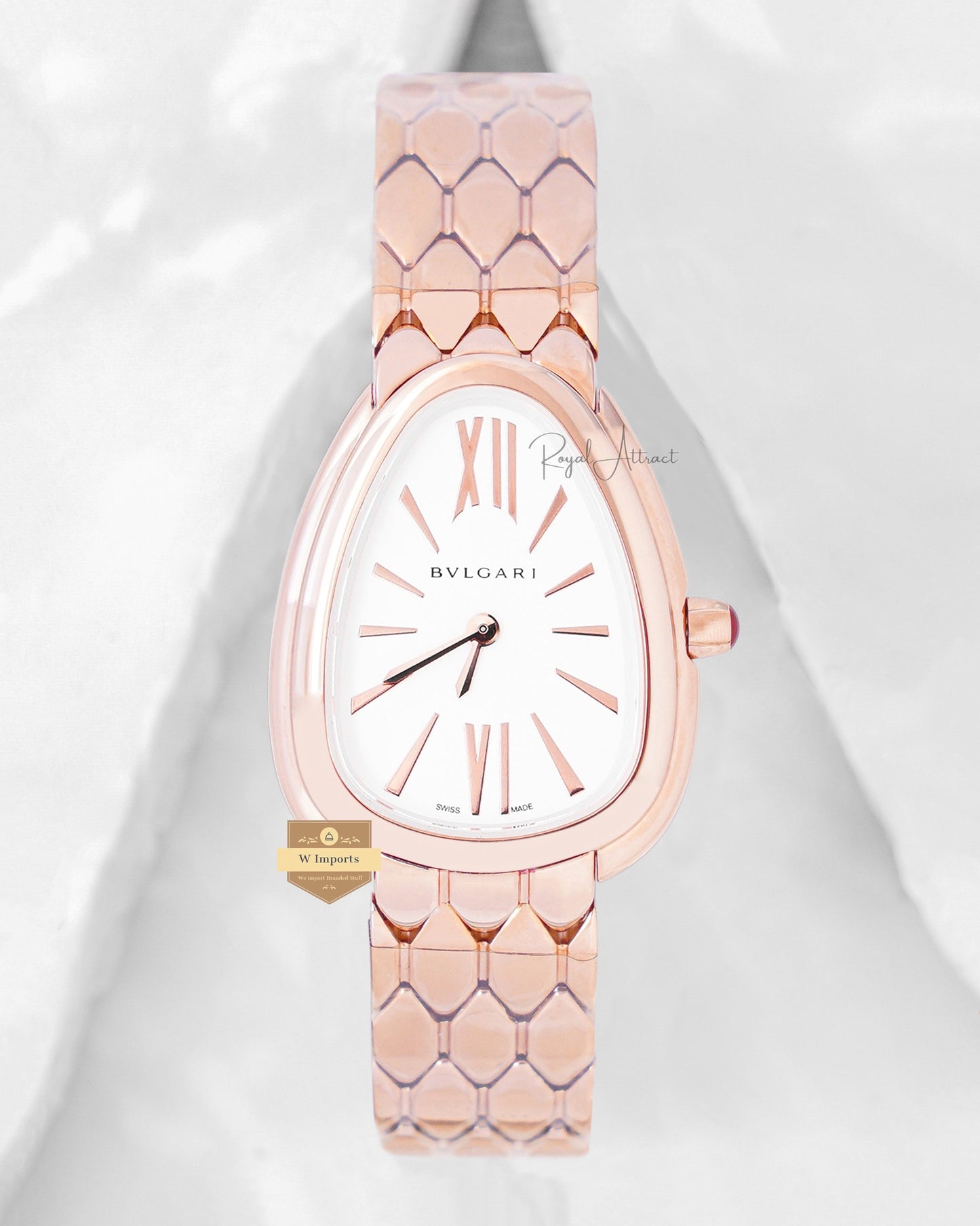 Latest Collection Rose Gold With White Dial Ladies Watch