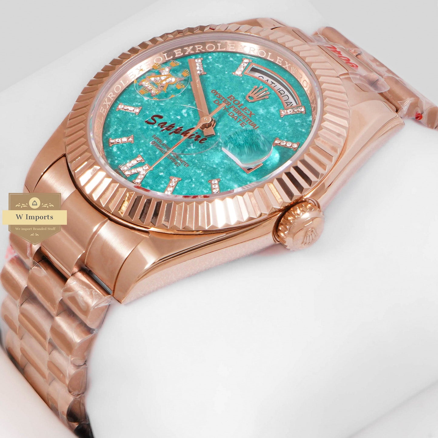 LATEST COLLECTION 40 ROSE GOLD WITH OCEAN BLUE DIAL AUTOMATIC WATCH ZR FACTORY