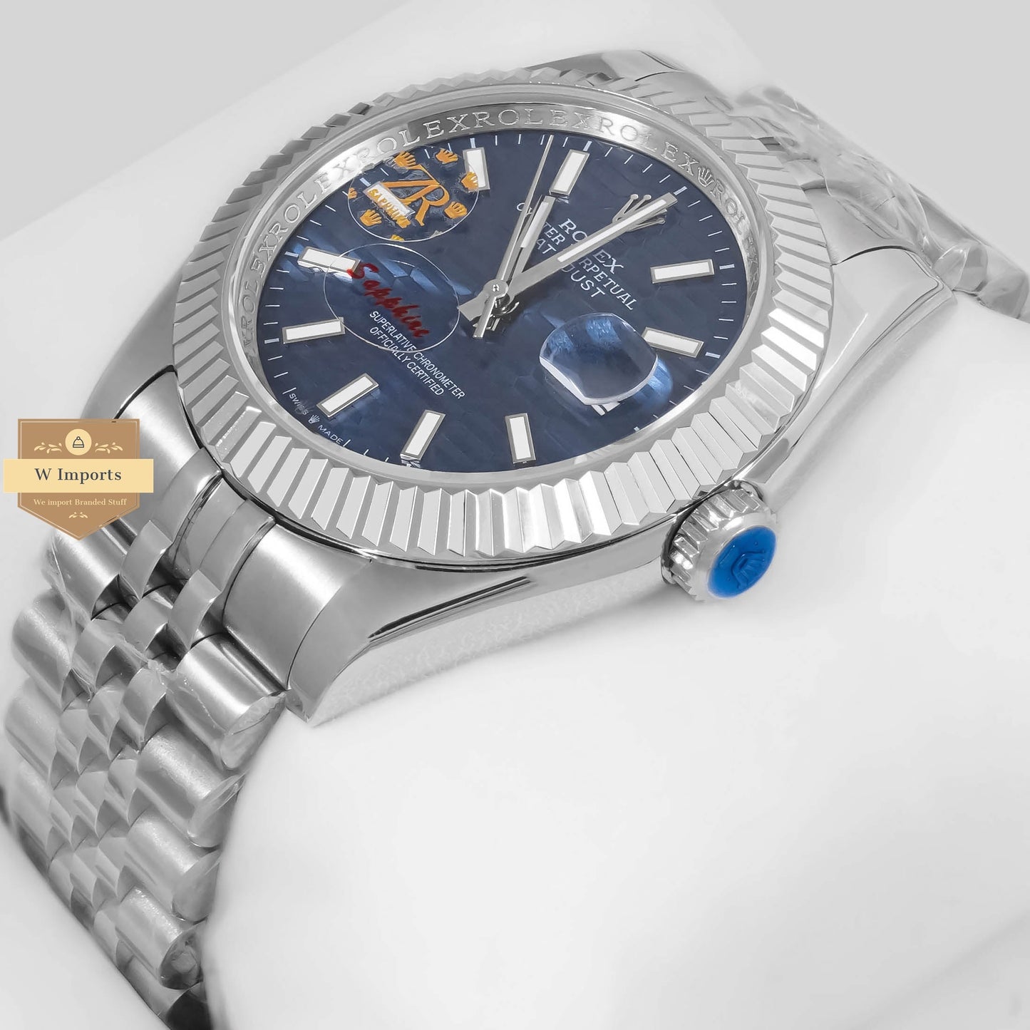 LATEST COLLECTION 41 SILVER WITH BLUE TEXTURE DIAL AUTOMATIC WATCH ZR FACTORY
