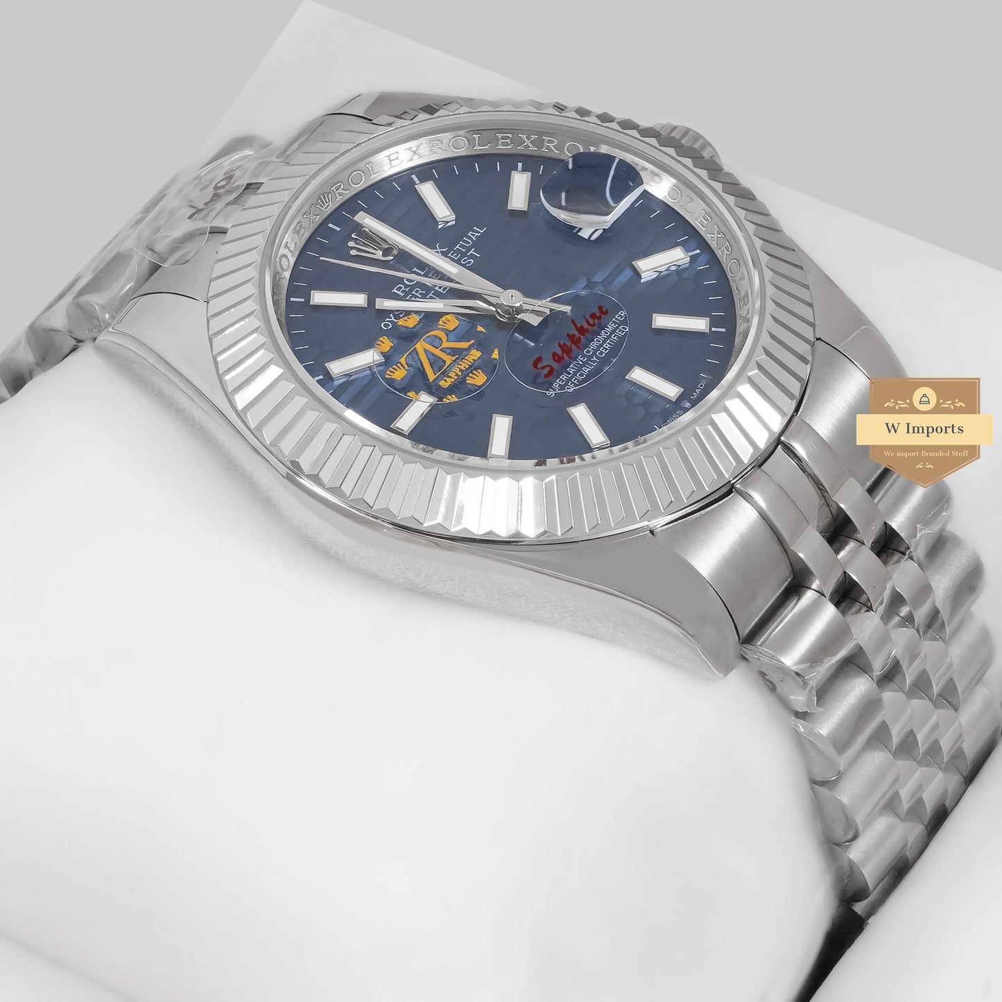 LATEST COLLECTION 41 SILVER WITH BLUE TEXTURE DIAL AUTOMATIC WATCH ZR FACTORY