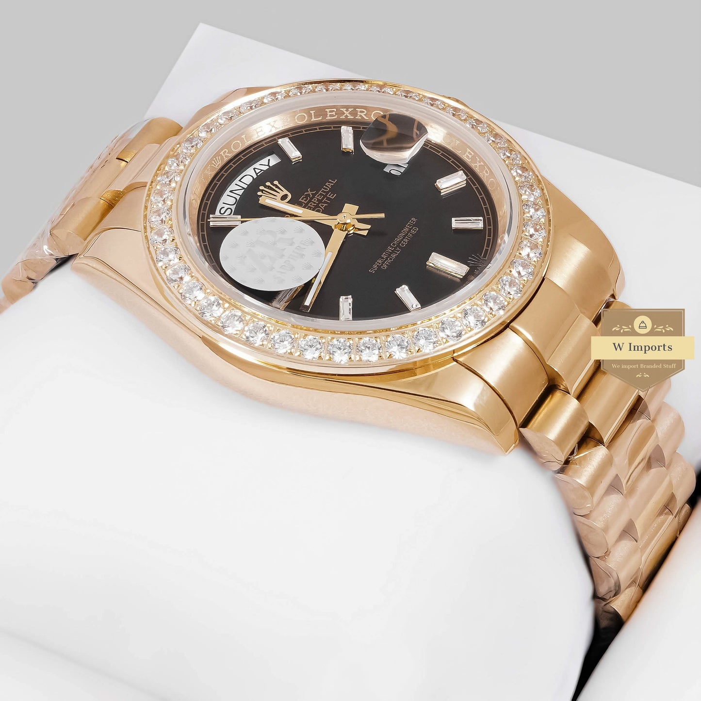 Latest Collection 40mm Yellow Gold With Black Stone bezel automatic watch ZR Factory