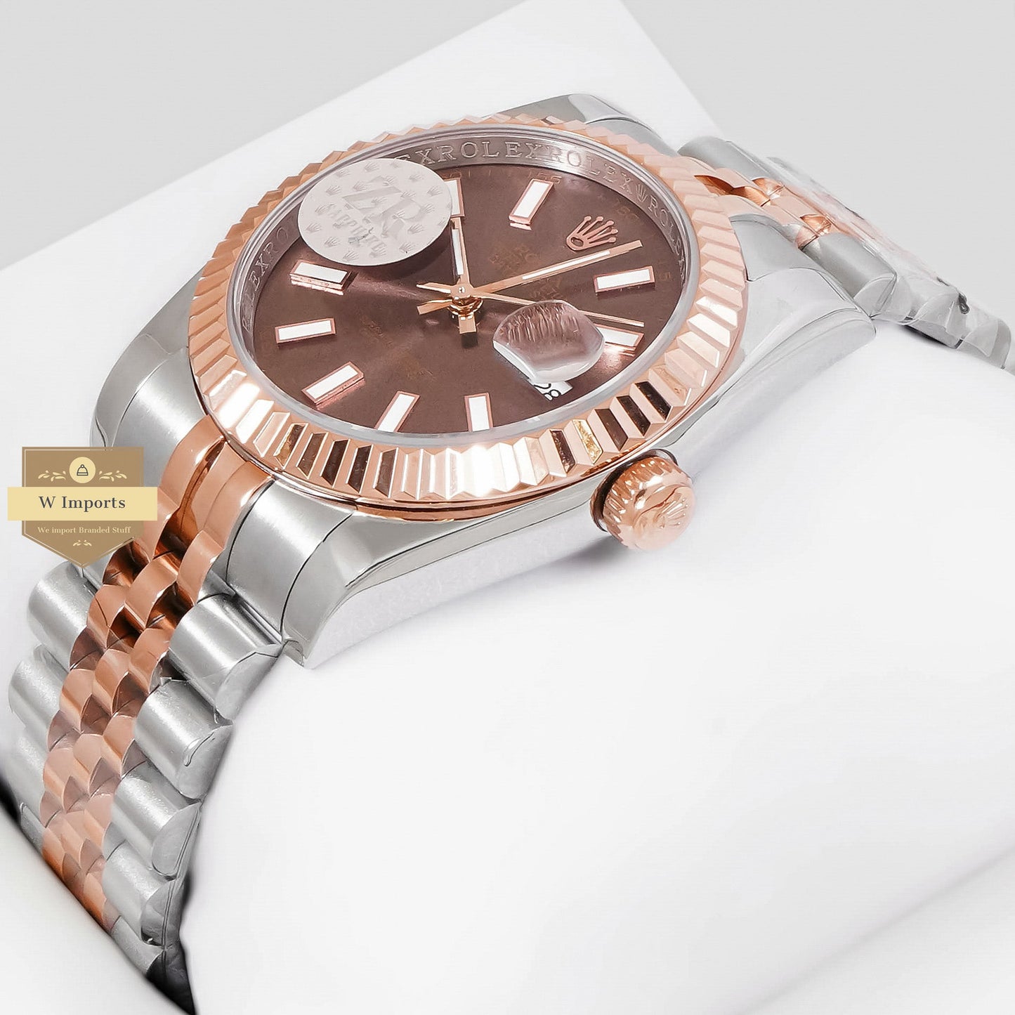 LATEST COLLECTION 36 TWO TONE ROSE GOLD WITH BROWN DIAL AUTOMATIC WATCH ZR FACTORY