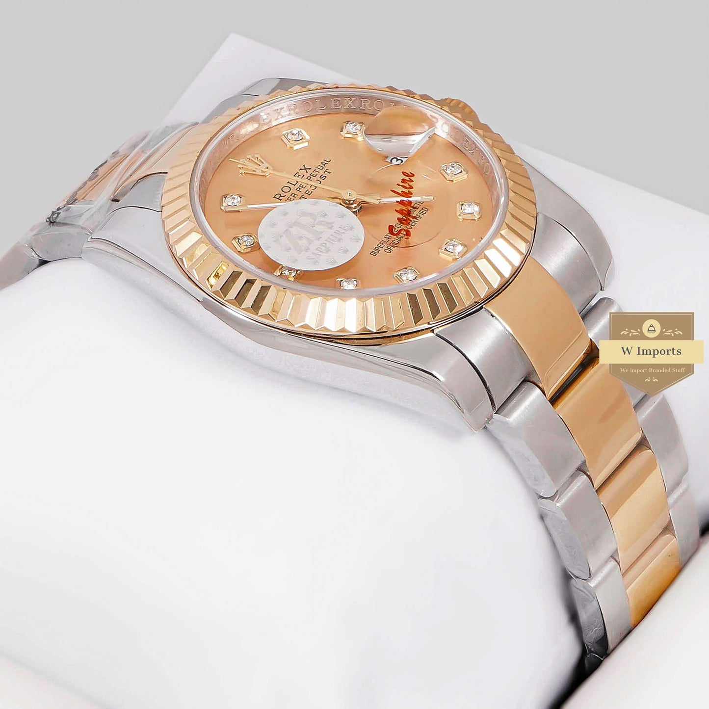 LATEST COLLECTION 36 TWO TONE YELLOW GOLD WITH DIAL STONE INDEX ZR FACTORY