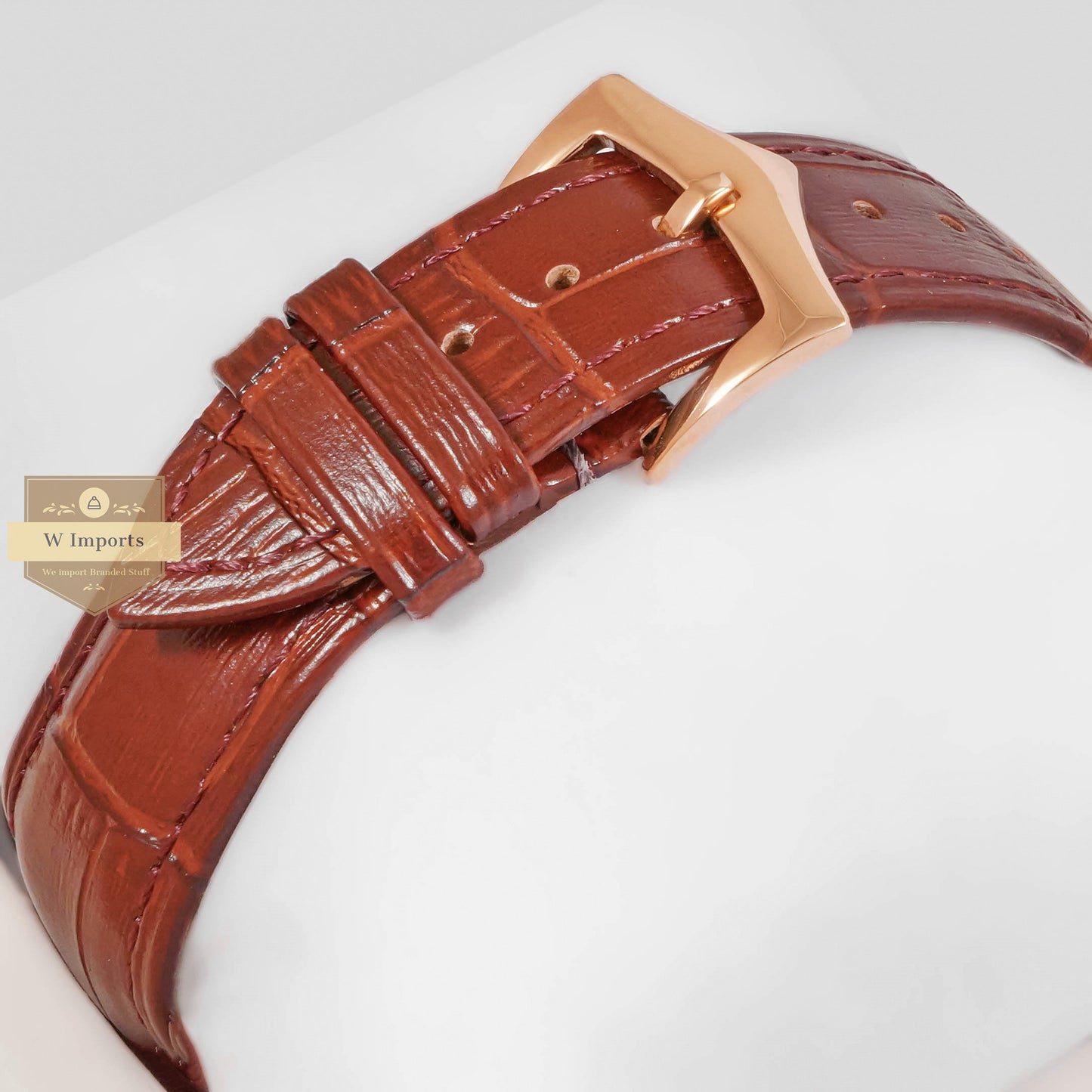 LATEST COLLECTION TOURBILLON MOON PHASE ROSE GOLD CASE WITH SKELETON DIAL & BROWN LEATHER STRAP