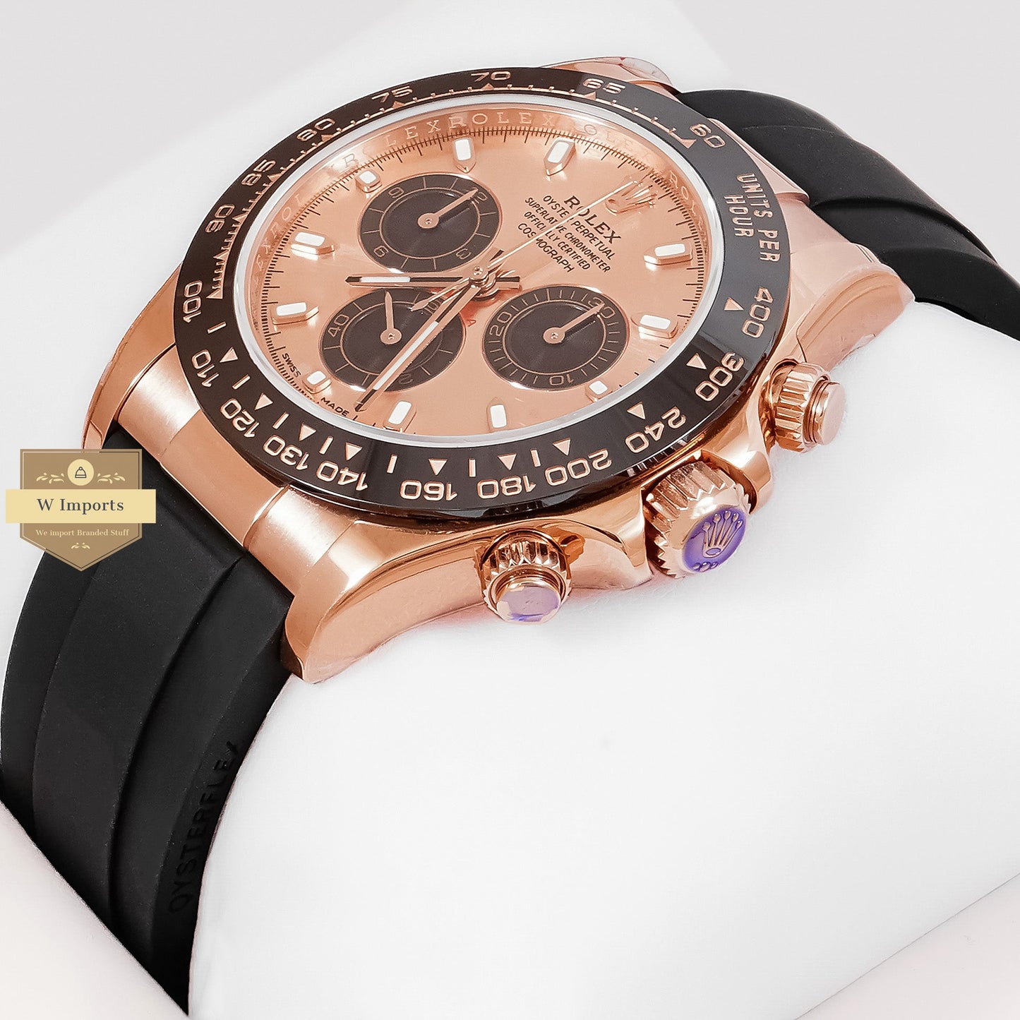 Latest Collection 40 Rose Gold Case With Dial & Black Rubber Strap Automatic Watch Ew Made