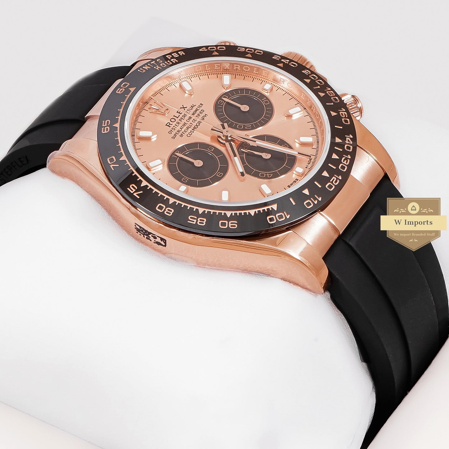 Latest Collection 40 Rose Gold Case With Dial & Black Rubber Strap Automatic Watch Ew Made