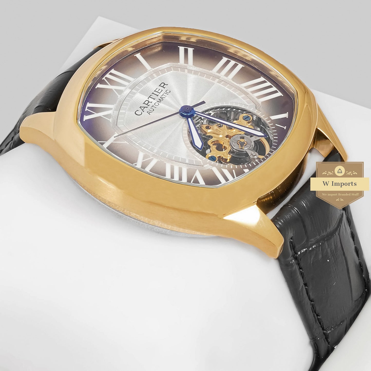 LATEST COLLECTION TOURBILLON YELLOW GOLD CASE WITH BROWN DIAL & LEATHER STRAP