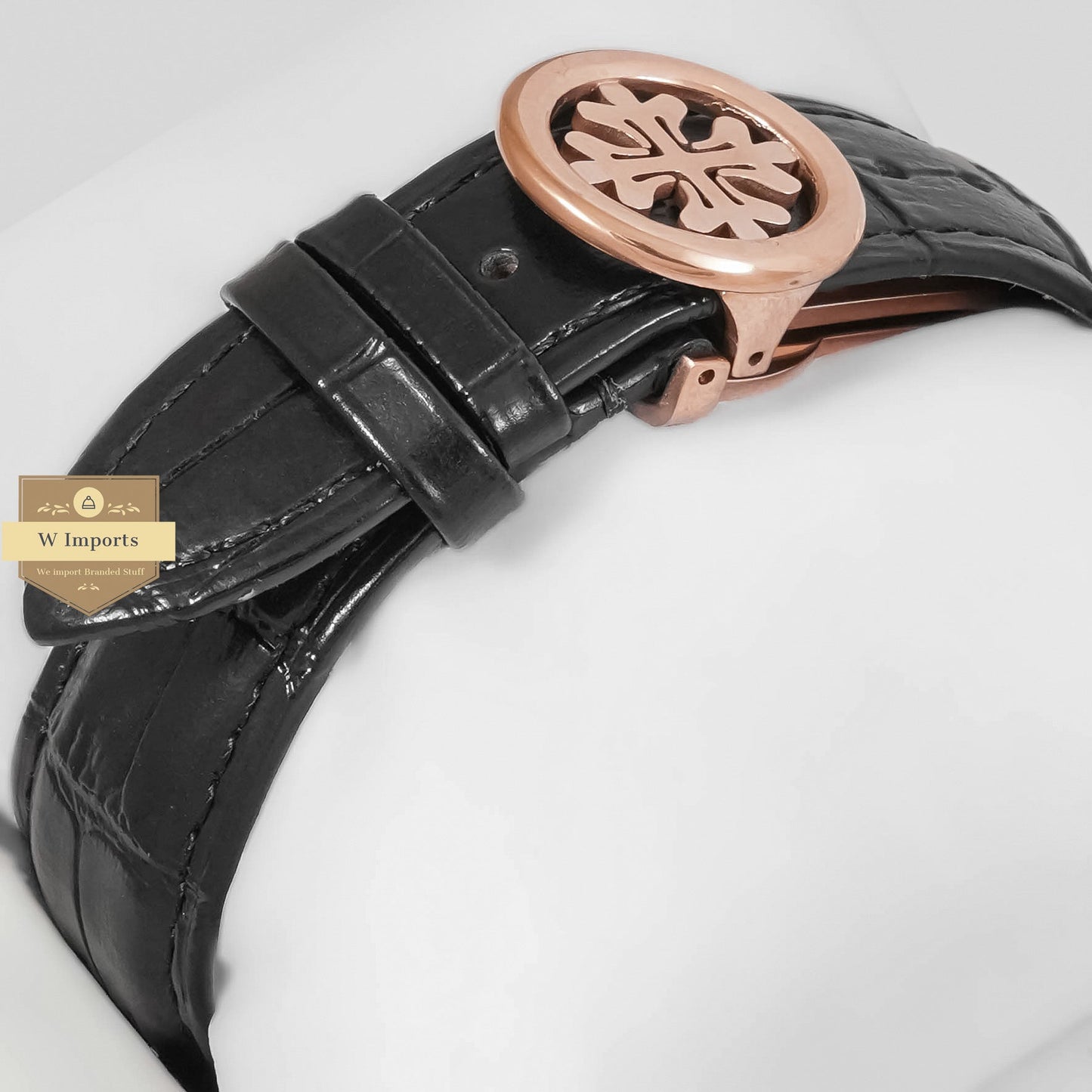 Latest Collection Transparent Skeleton Dial With Rose Gold Case & Black Leather Strap For Men