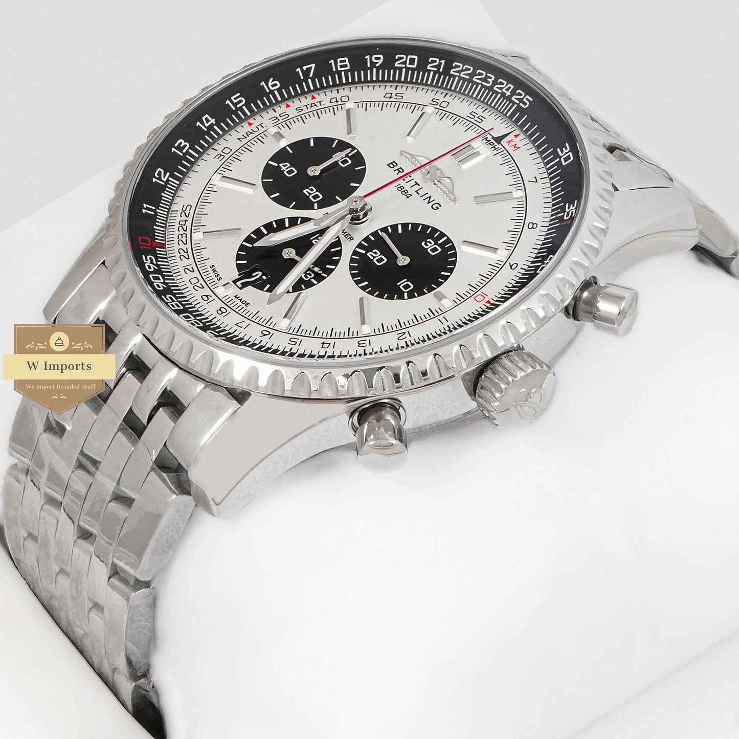 LATEST COLLECTION CHRONOGRAPH ALL SILVER WITH DIAL CHAIN WATCH