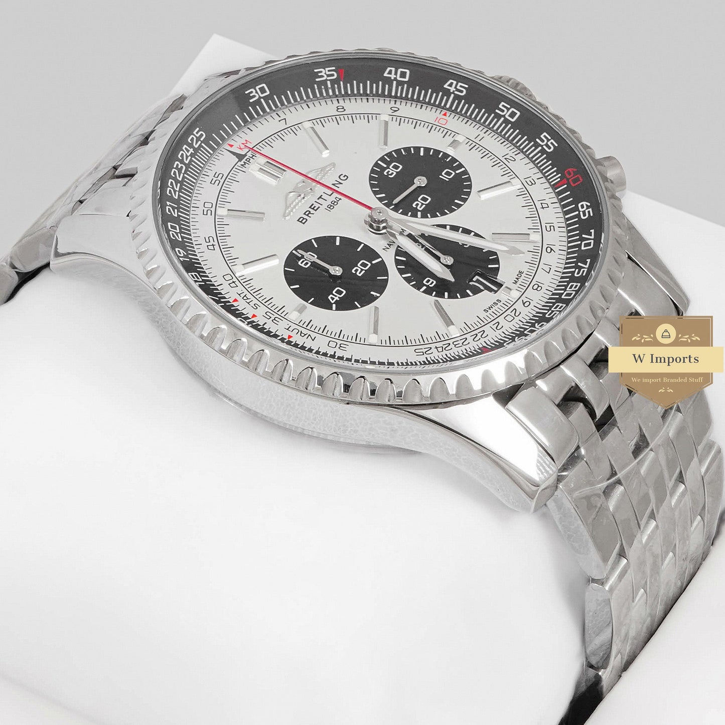 LATEST COLLECTION CHRONOGRAPH ALL SILVER WITH DIAL CHAIN WATCH